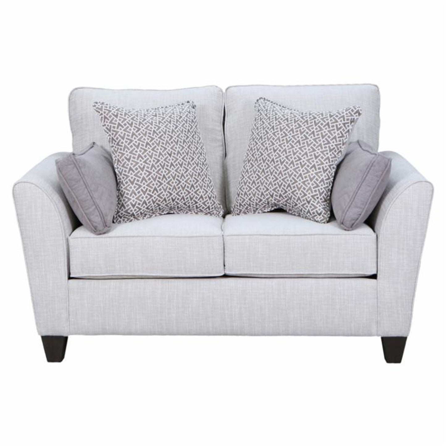 Samiene Transitional Style Fabric Flared Arm Loveseat, Stone Gray