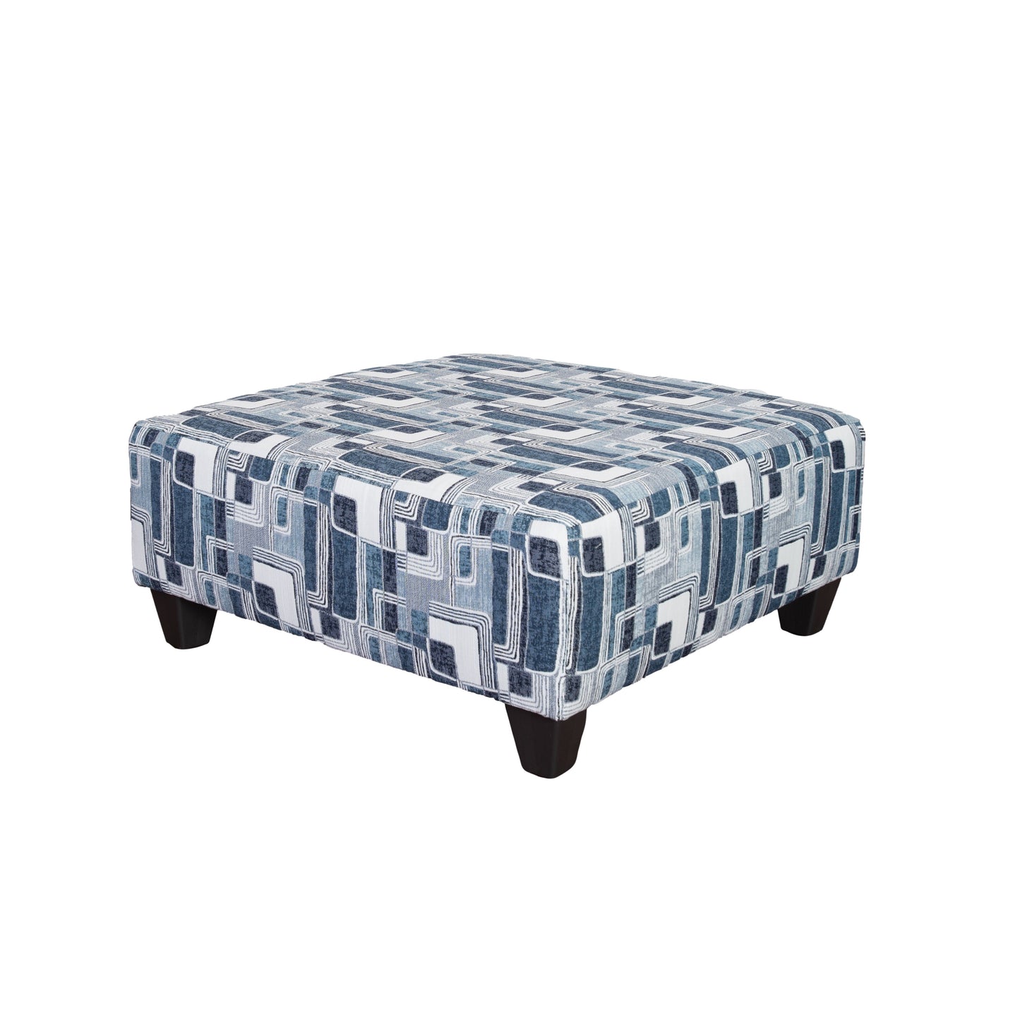 Nexus Geometric Accent Cocktail Ottoman, Two Color Options