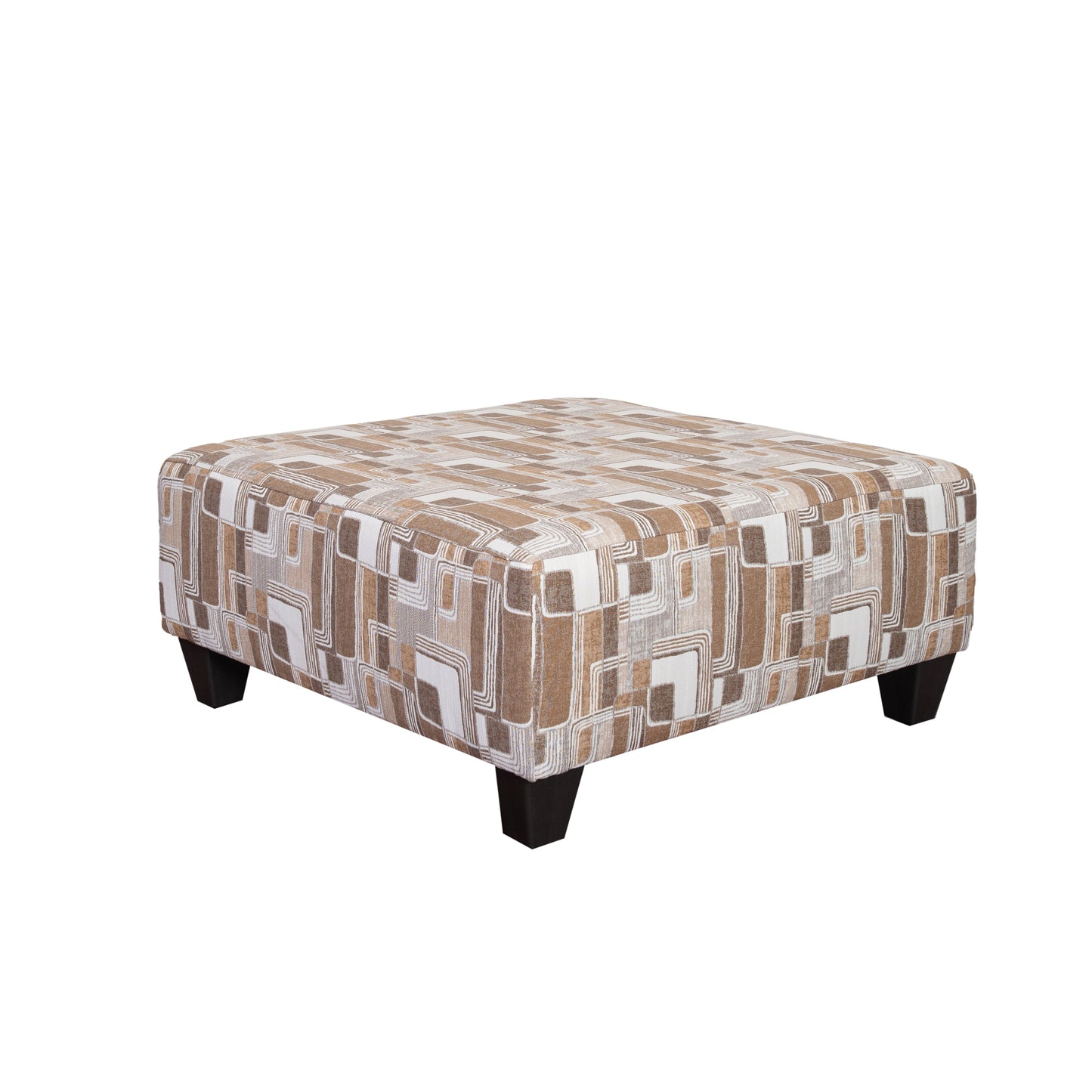 Nexus Geometric Accent Cocktail Ottoman, Two Color Options