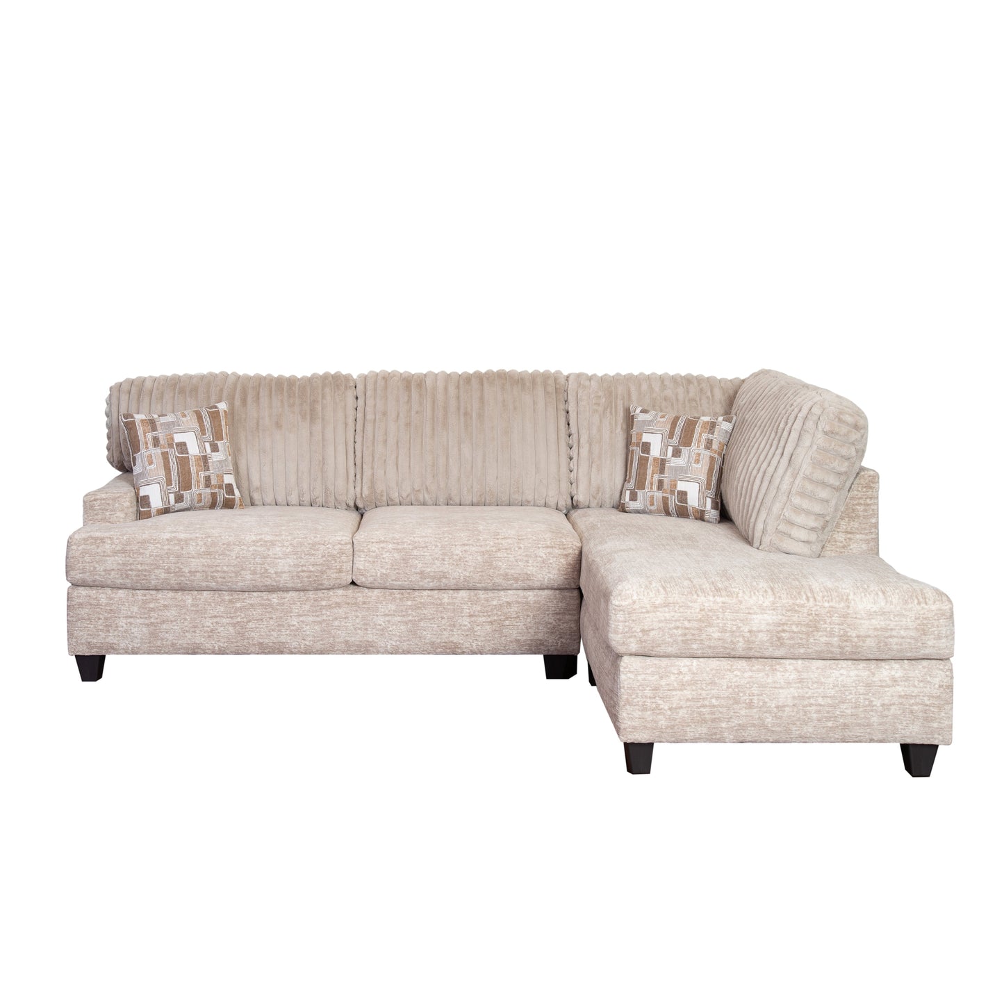 Nexus Wide Wale Corduroy L-shape Sectional with Chaise