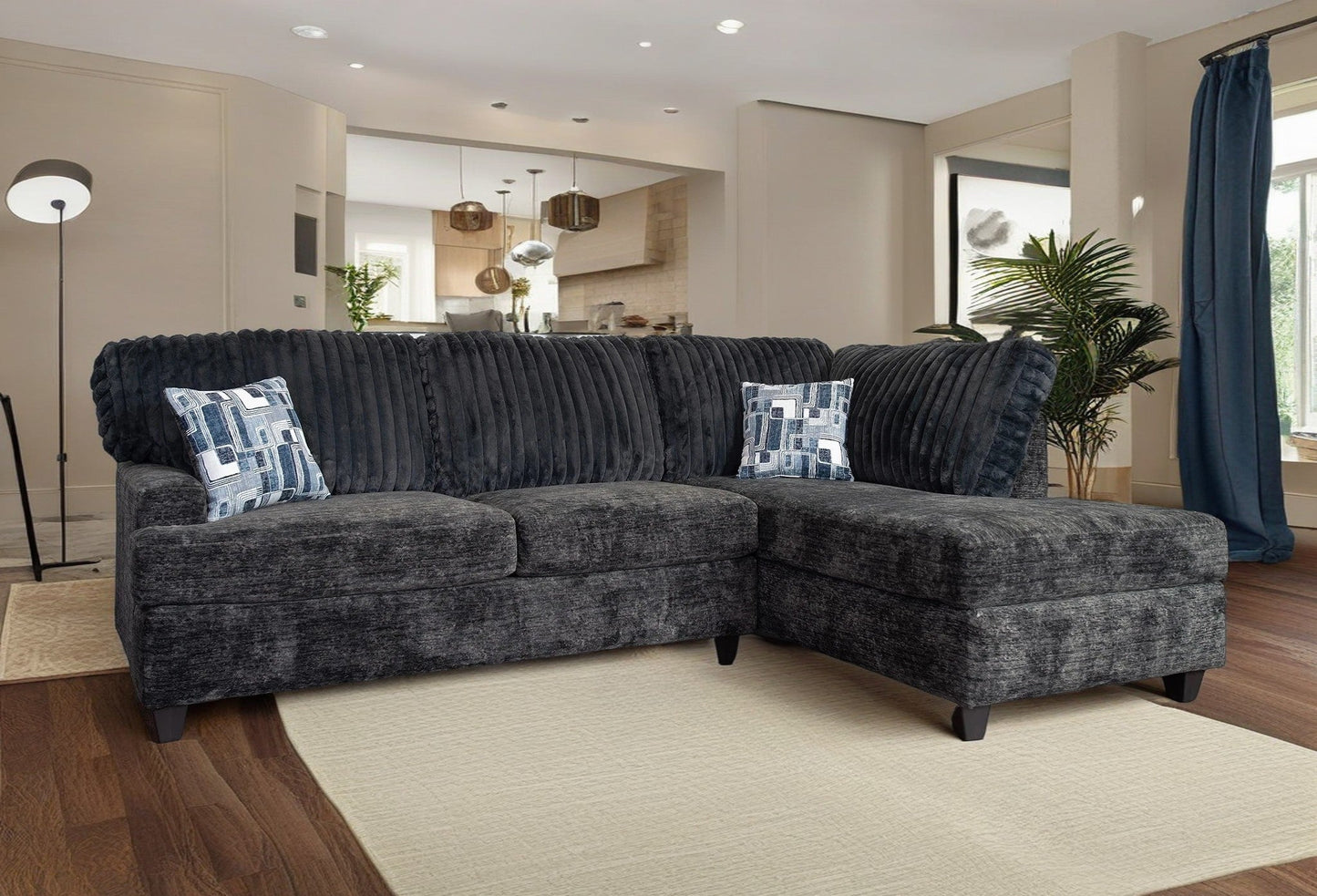 Nexus 2-PC Living Room Set, L-shape Sectional and Accent Ottoman