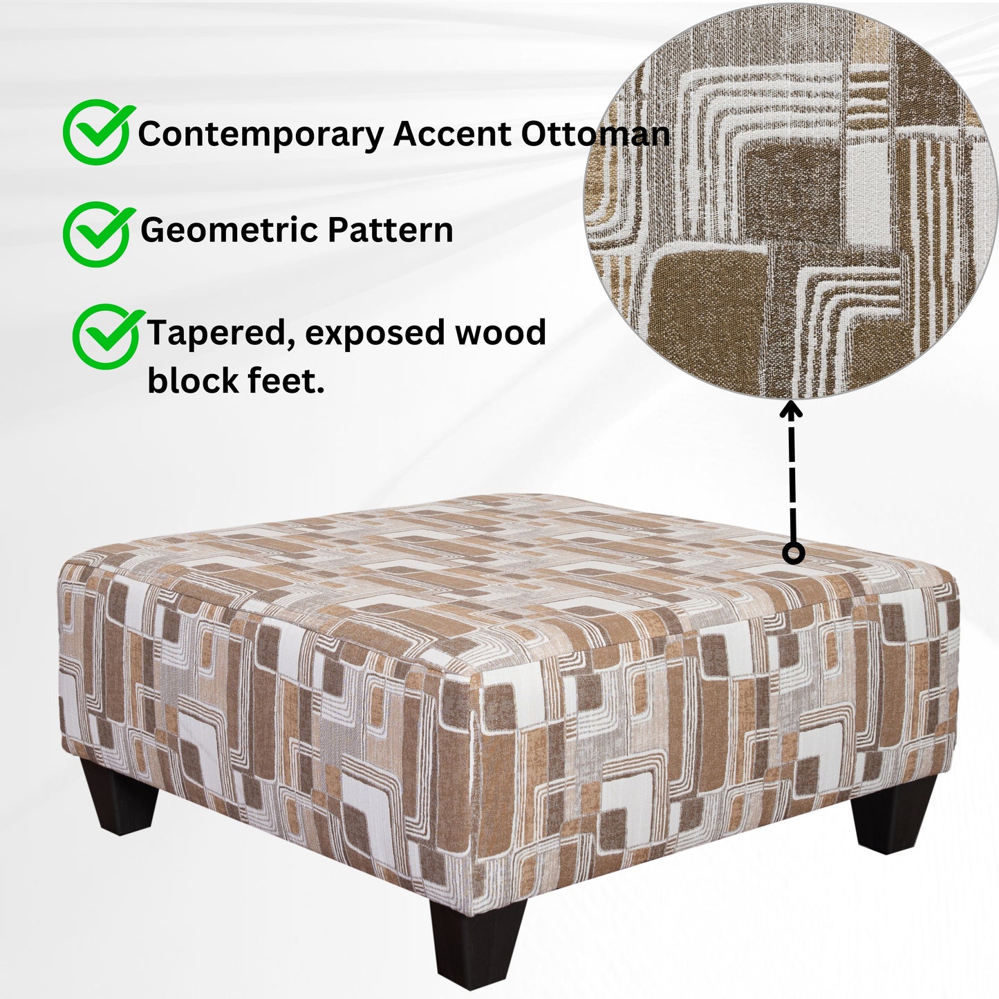 Nexus 2-PC Living Room Set, L-shape Sectional and Accent Ottoman