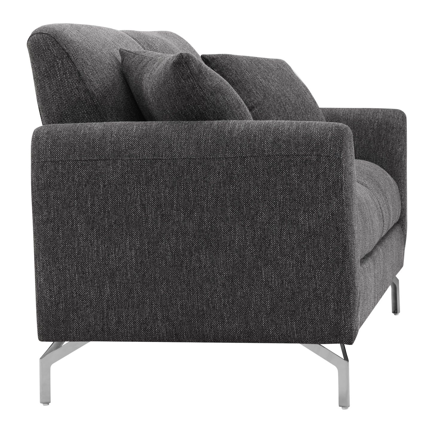 Noreen Contemporary Gray Fabric Rounded Arm Living Room Collection