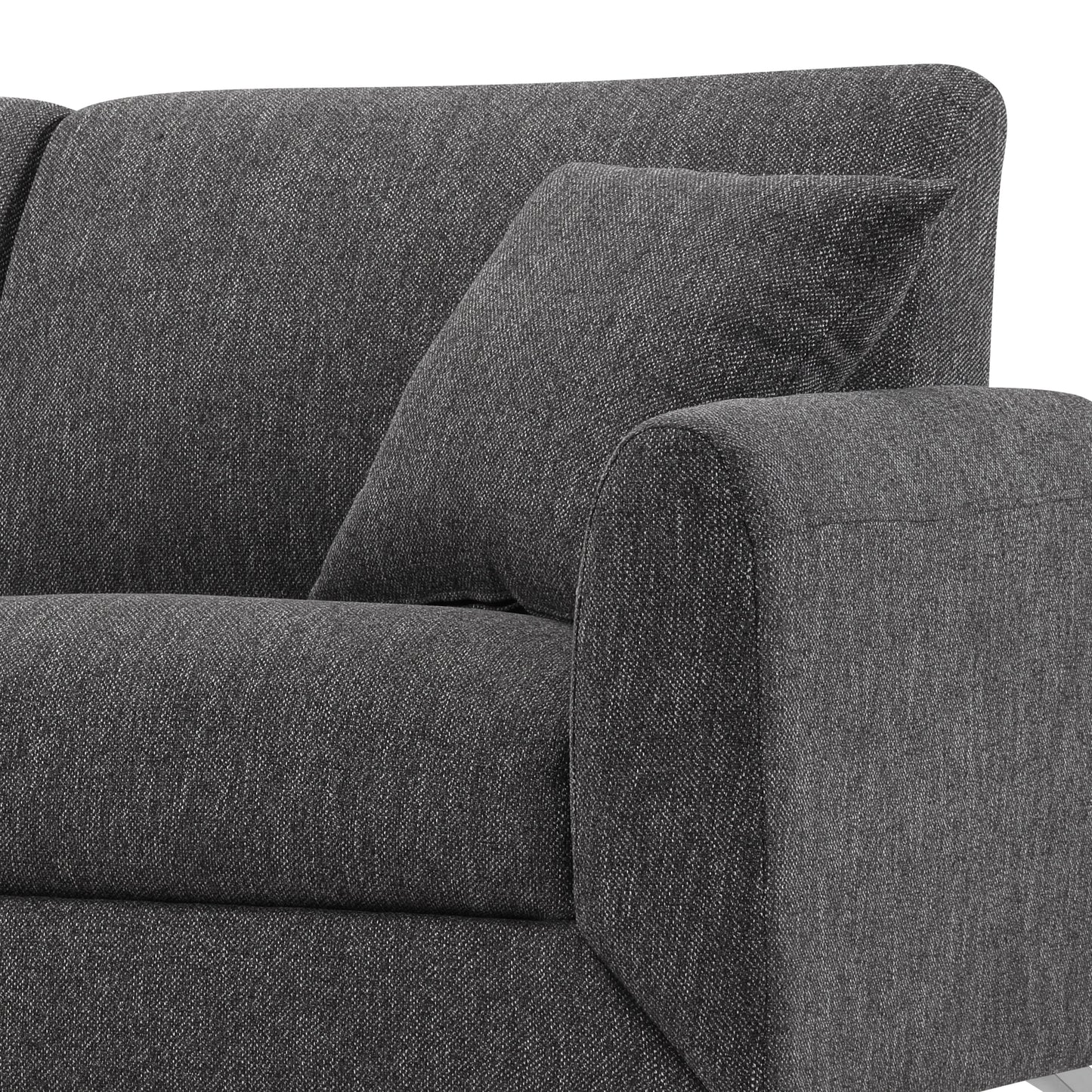 Noreen Contemporary Gray Fabric Rounded Arm Living Room Collection