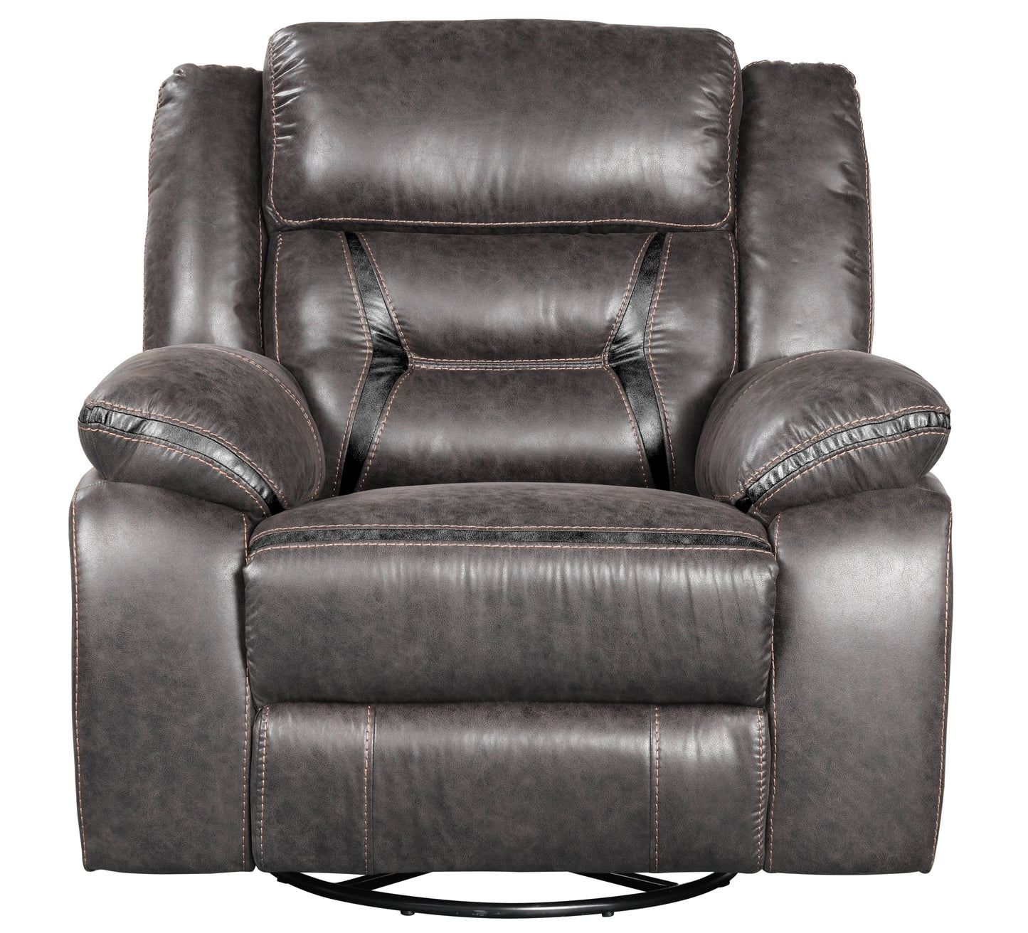 Elkton Manual Motion Recliner with Storage Console, Dark Chesnut