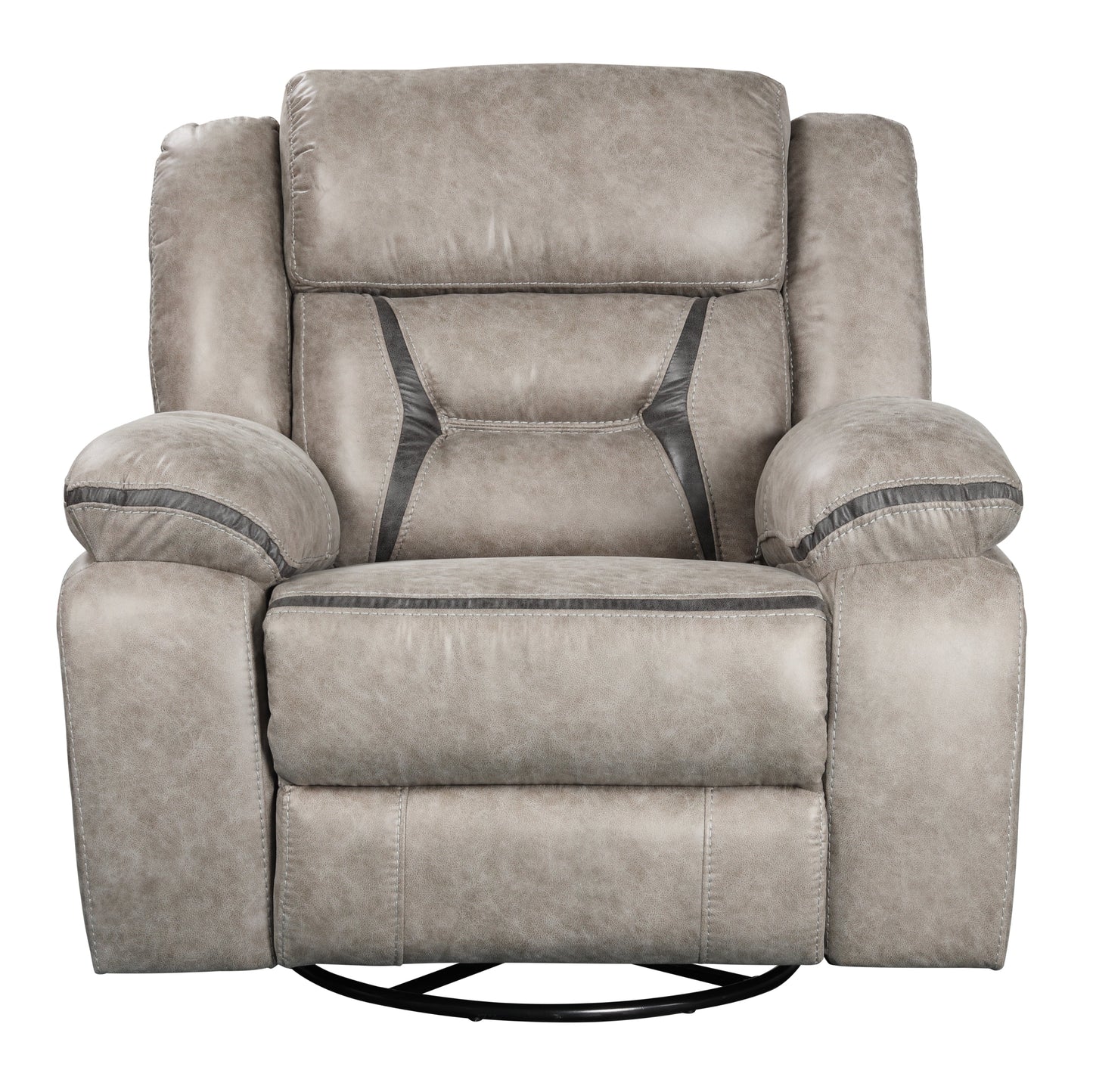 Elkton Manual Motion Recliner with Storage Console, Taupe