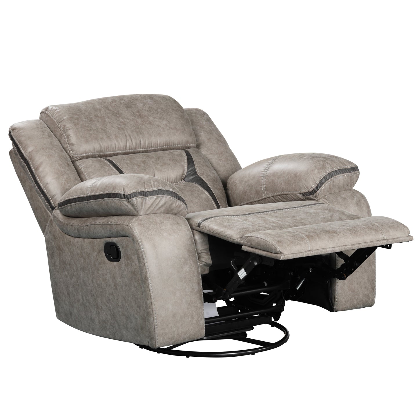 Elkton Manual Motion Recliner with Storage Console, Taupe