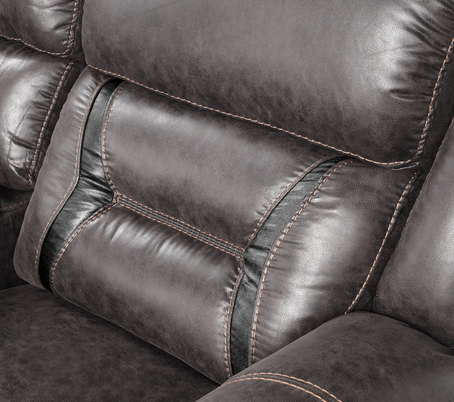 Elkton Manual Motion Reclining Sofa with Storage Console, Dark Chesnut