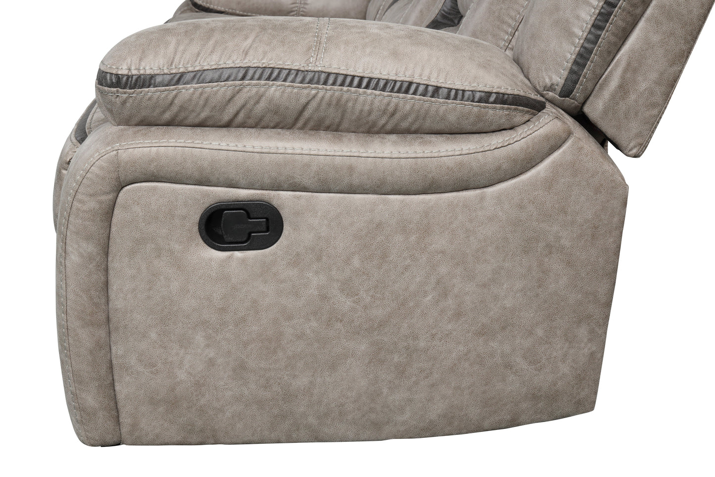 Elkton Manual Motion Reclining Sofa with Storage Console, Taupe