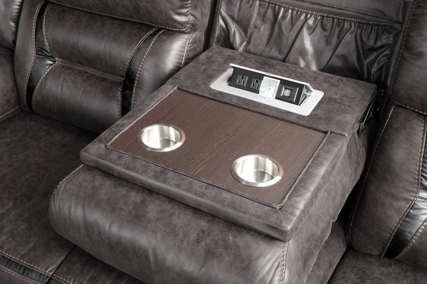 Elkton Manual Motion Reclining Living Room Collection, Dark Chestnut