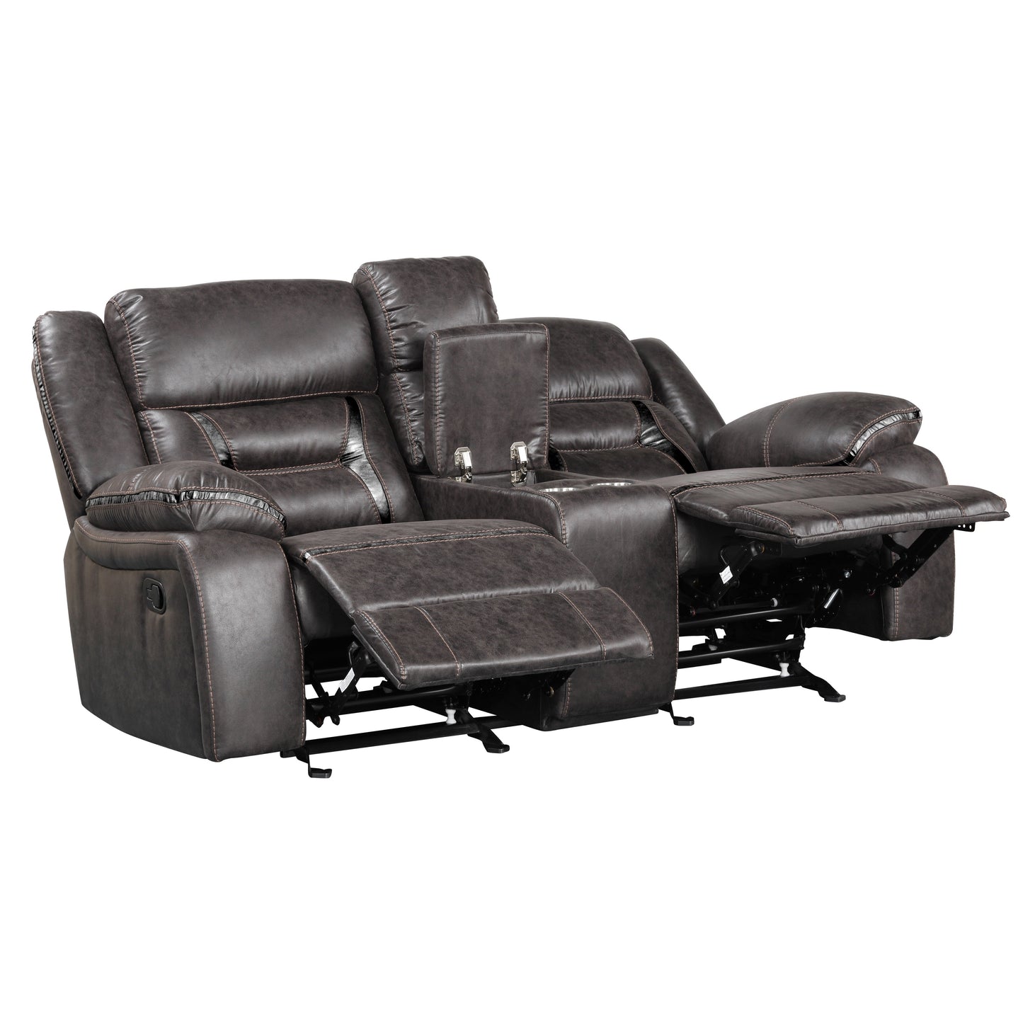 Elkton Manual Motion Reclining Living Room Collection, Dark Chestnut