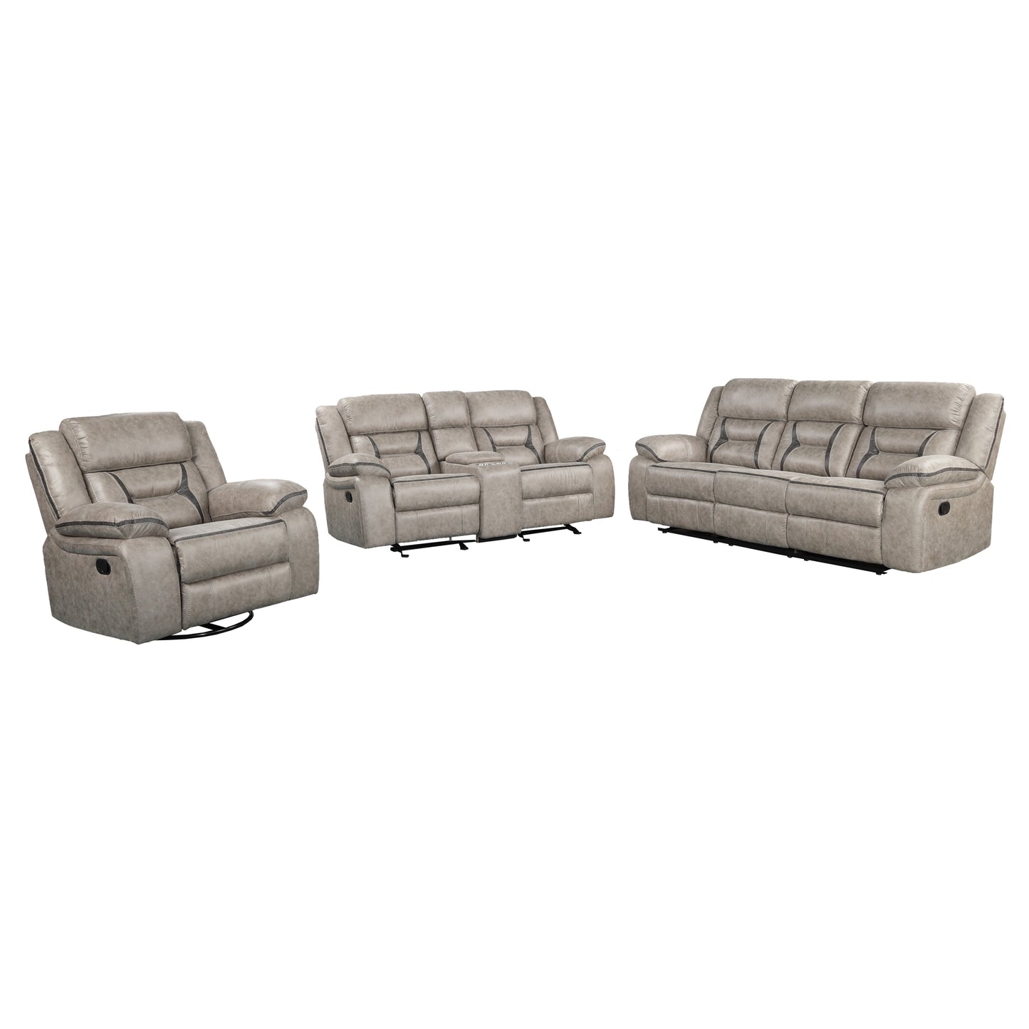 Elkton Manual Motion Reclining Living Room Collection, Taupe