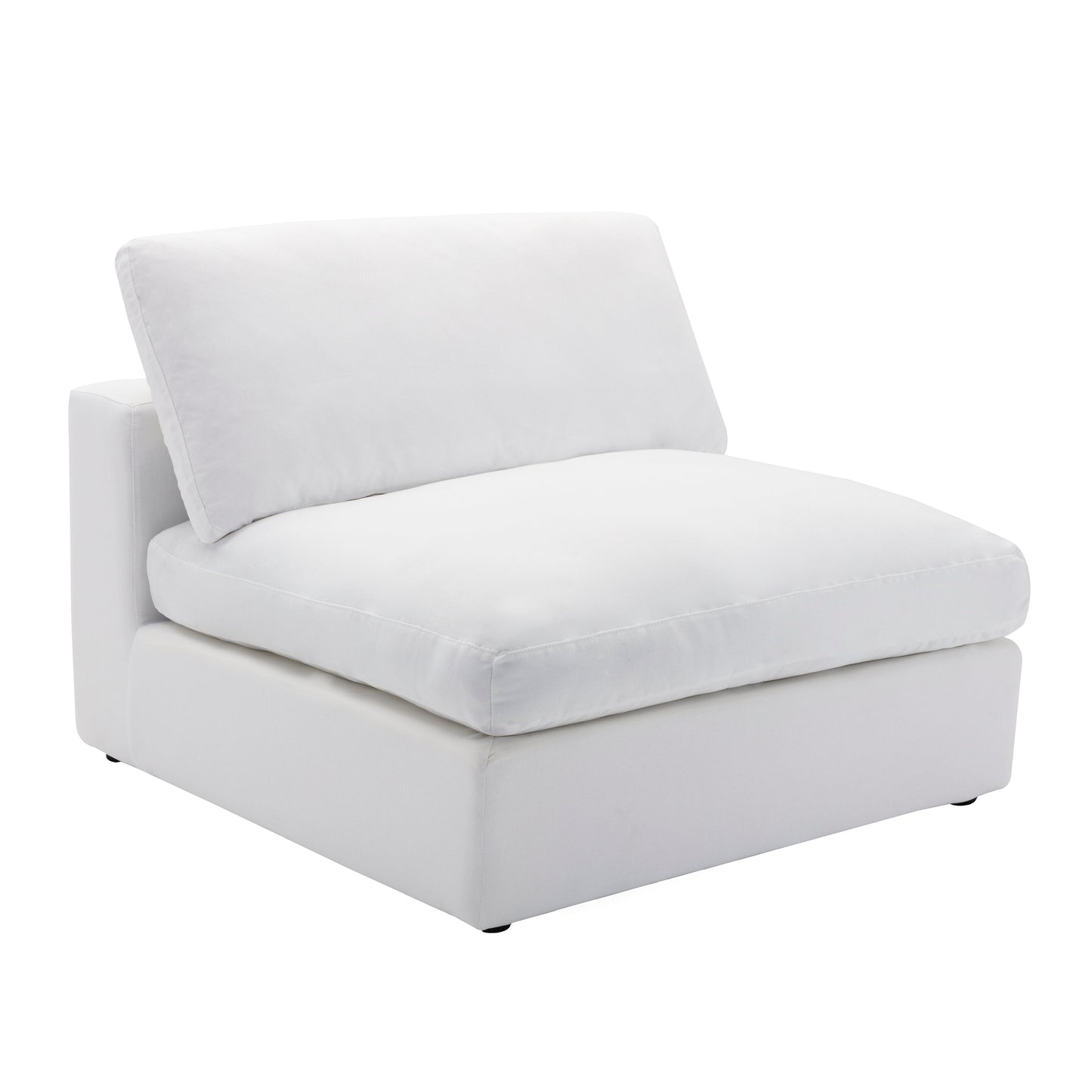 Rivas Contemporary Feather Fill 4-Piece Modular Sectional Sofa, White