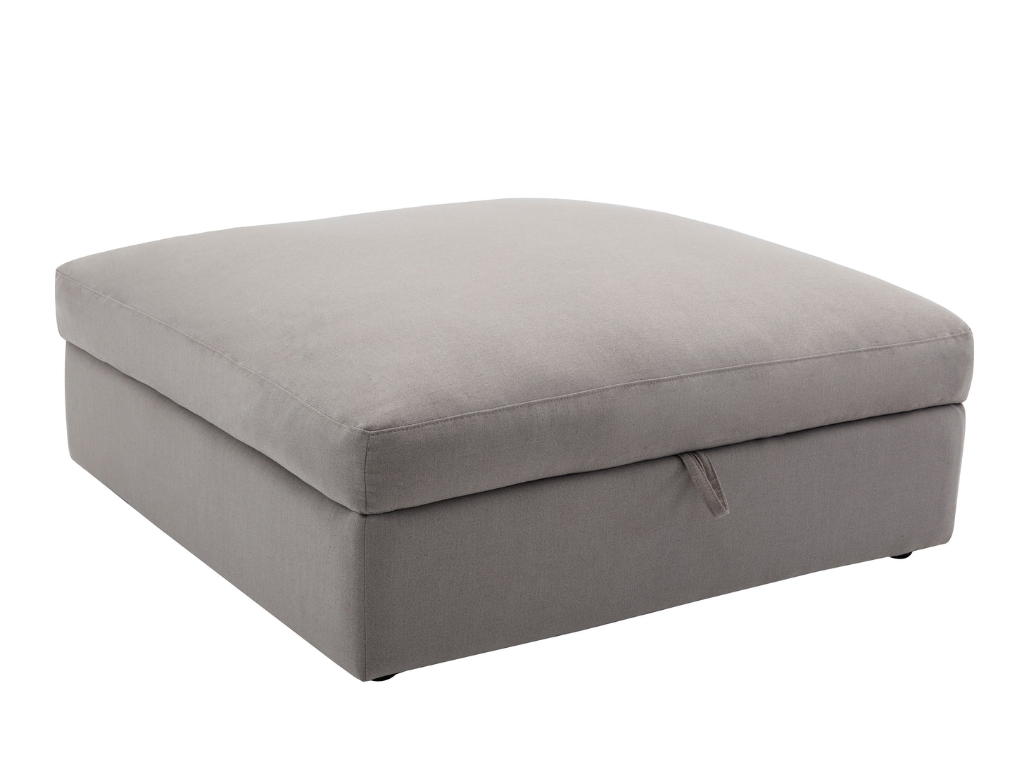 Rivas Contemporary Feather Fill Ottoman, Graphite