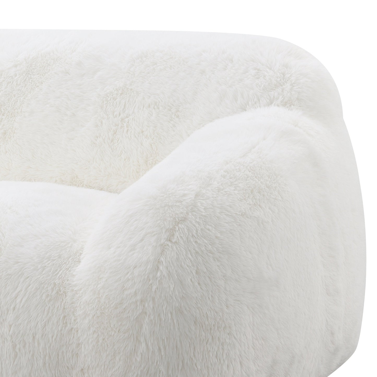 Roundhill Furniture Adell Polar Bear Faux Fur Swivel Cuddle Chair