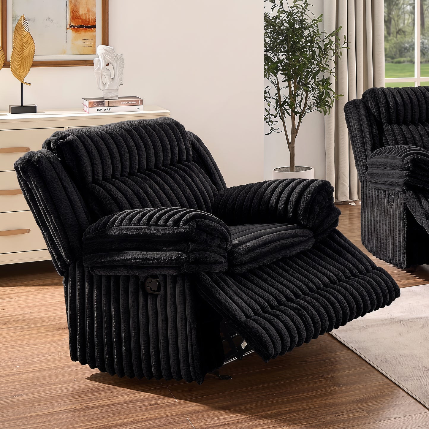 Roundhill Furniture Ardello Manual Recliner with Wide-Wale Corduroy Upholstery