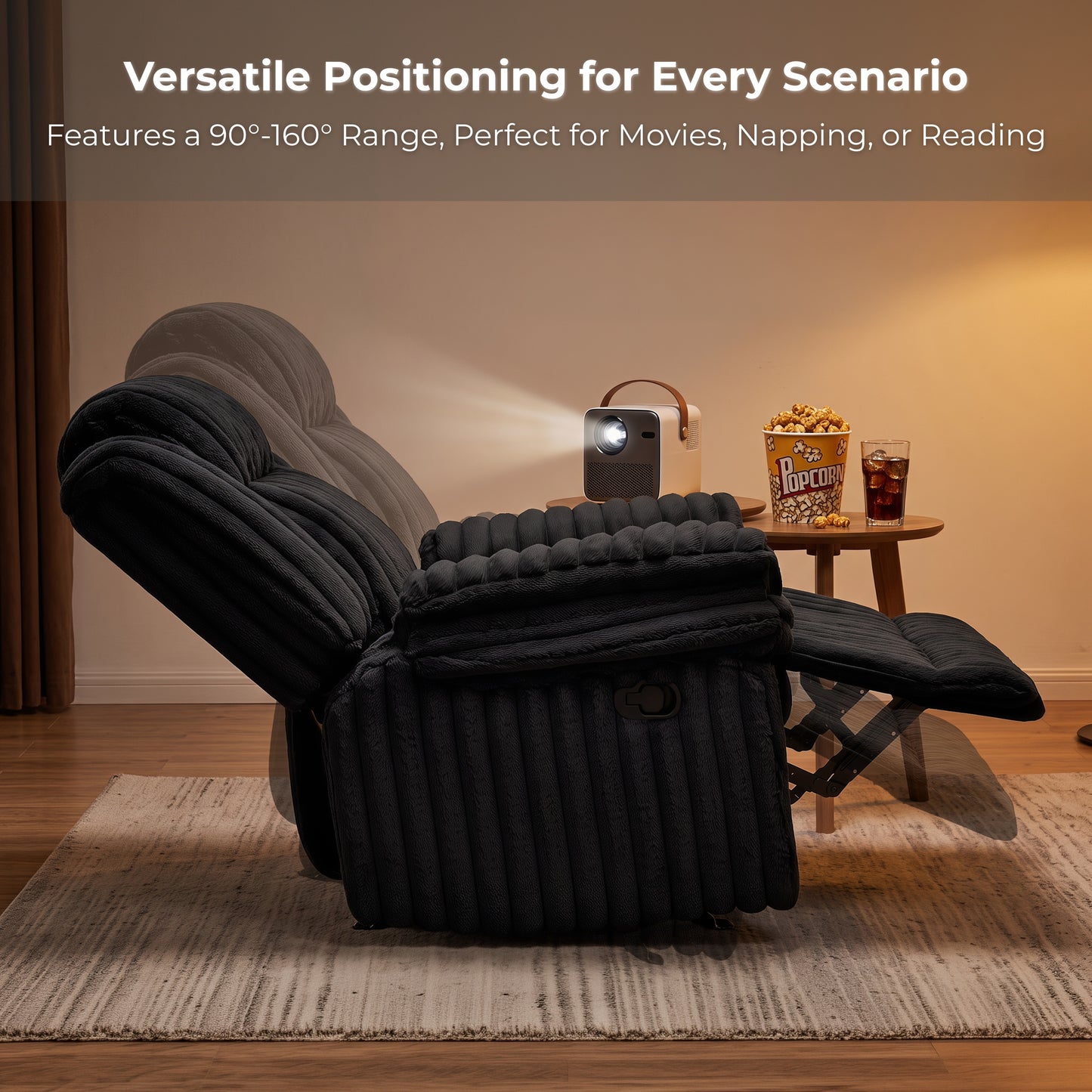 Roundhill Furniture Ardello Manual Recliner with Wide-Wale Corduroy Upholstery
