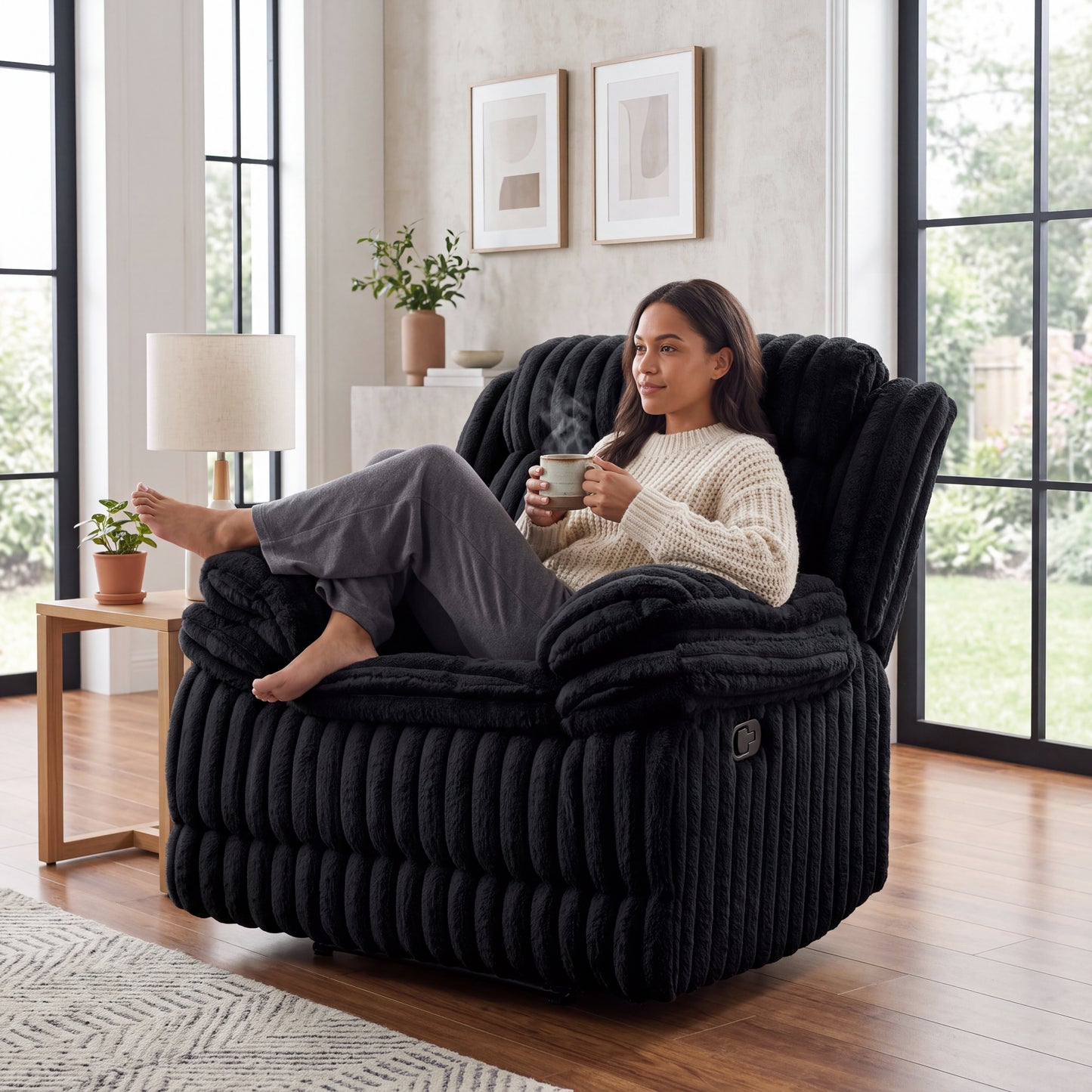 Roundhill Furniture Ardello Manual Recliner with Wide-Wale Corduroy Upholstery