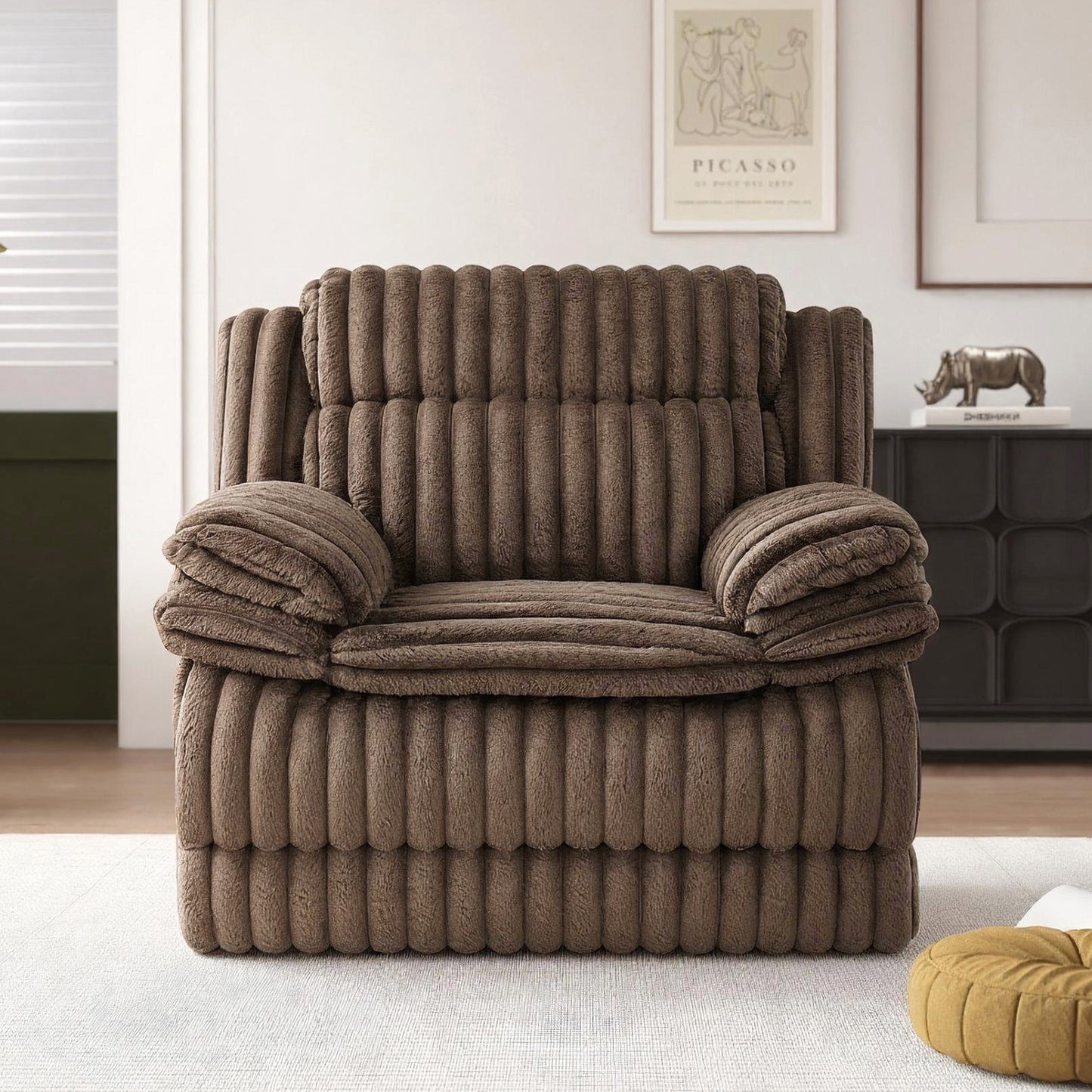 Roundhill Furniture Ardello Manual Recliner with Wide-Wale Corduroy Upholstery