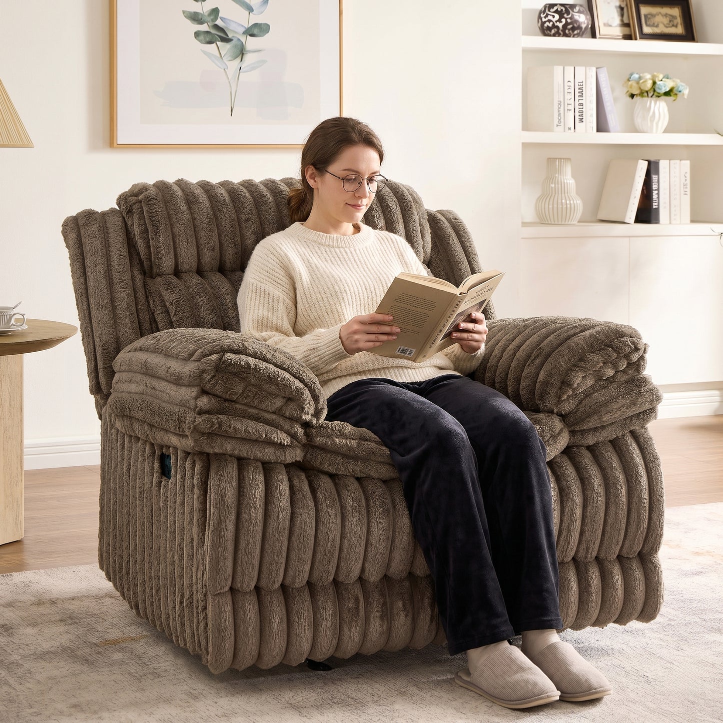Roundhill Furniture Ardello Manual Recliner with Wide-Wale Corduroy Upholstery