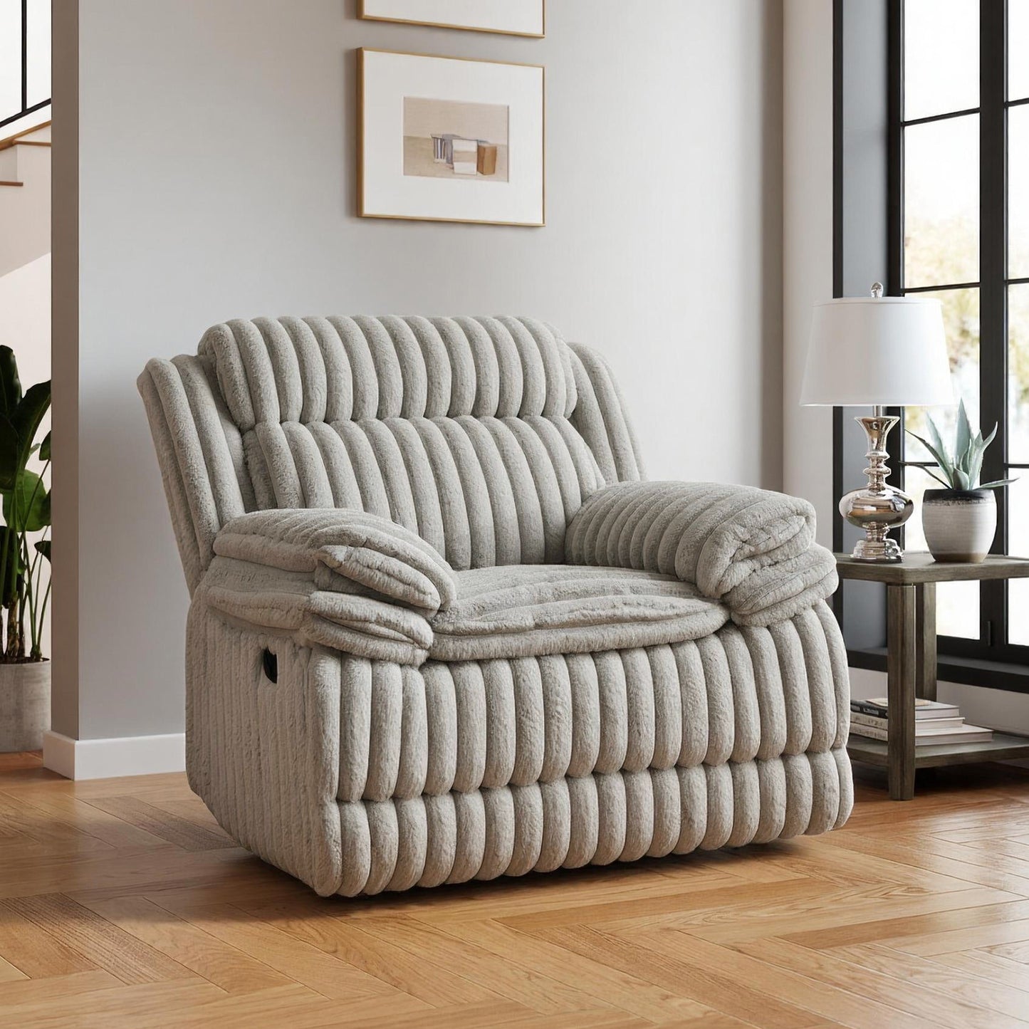 Roundhill Furniture Ardello Manual Recliner with Wide-Wale Corduroy Upholstery