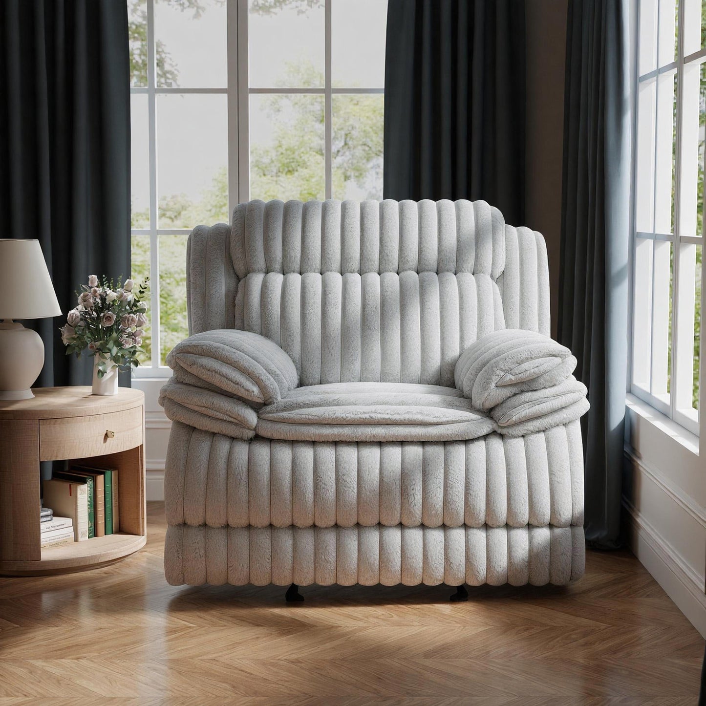 Roundhill Furniture Ardello Manual Recliner with Wide-Wale Corduroy Upholstery