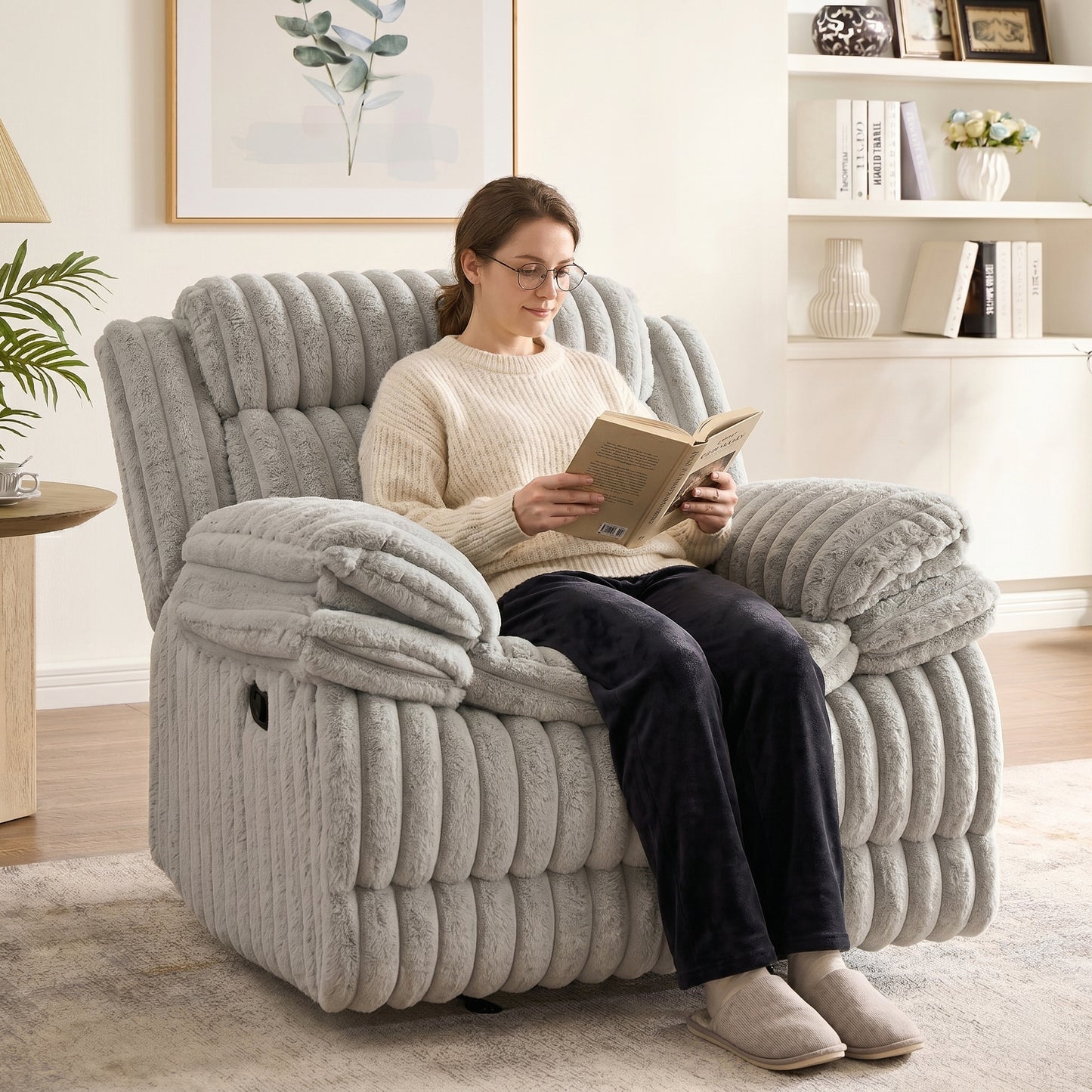 Roundhill Furniture Ardello Manual Recliner with Wide-Wale Corduroy Upholstery