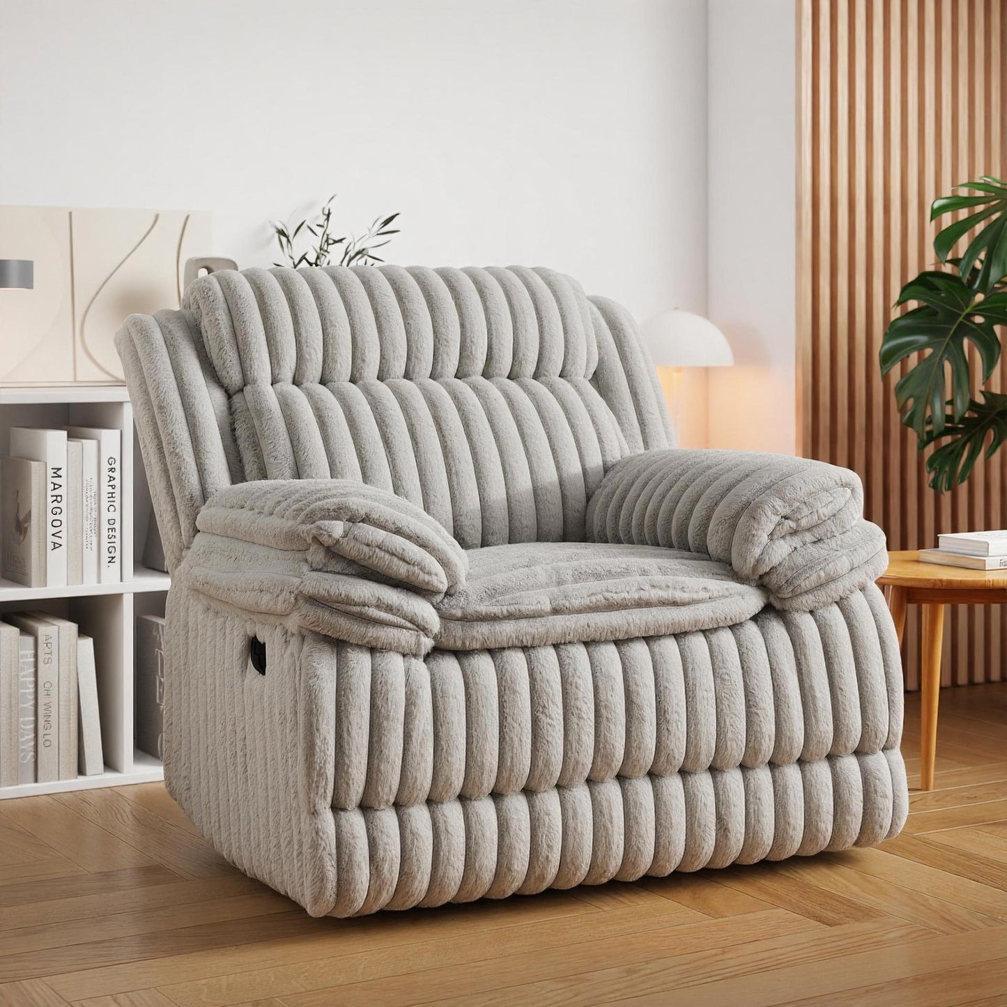 Roundhill Furniture Ardello Manual Recliner with Wide-Wale Corduroy Upholstery