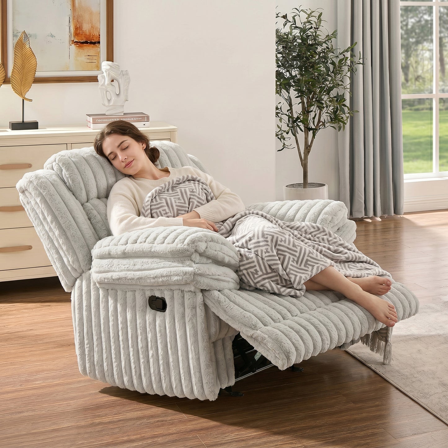 Roundhill Furniture Ardello Manual Recliner with Wide-Wale Corduroy Upholstery