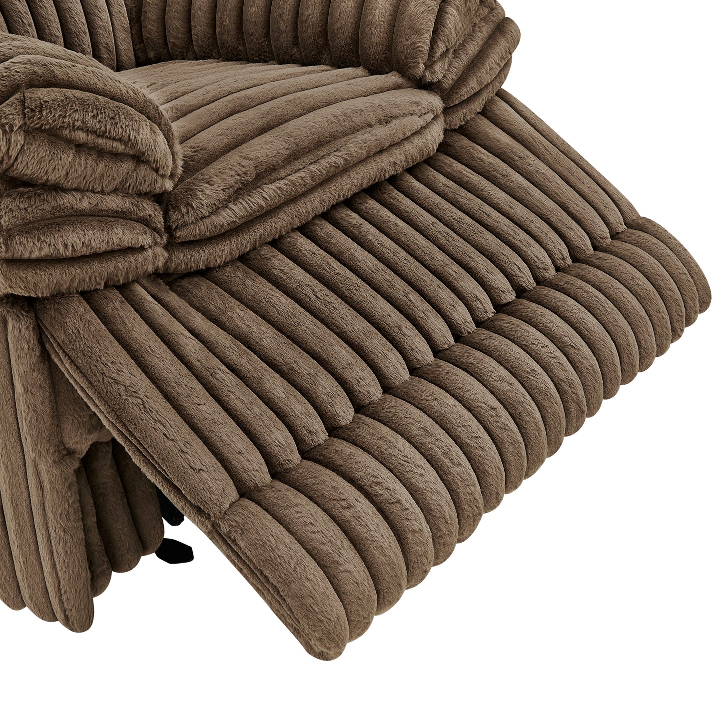 Roundhill Furniture Ardello Reclining Living Room Collection, Corduroy Upholstery, with Built-In Power Center, and Storage Console, Chocolate