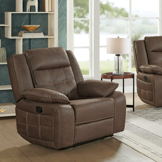 Lesley Transitional Manual Motion Recliner, Brown