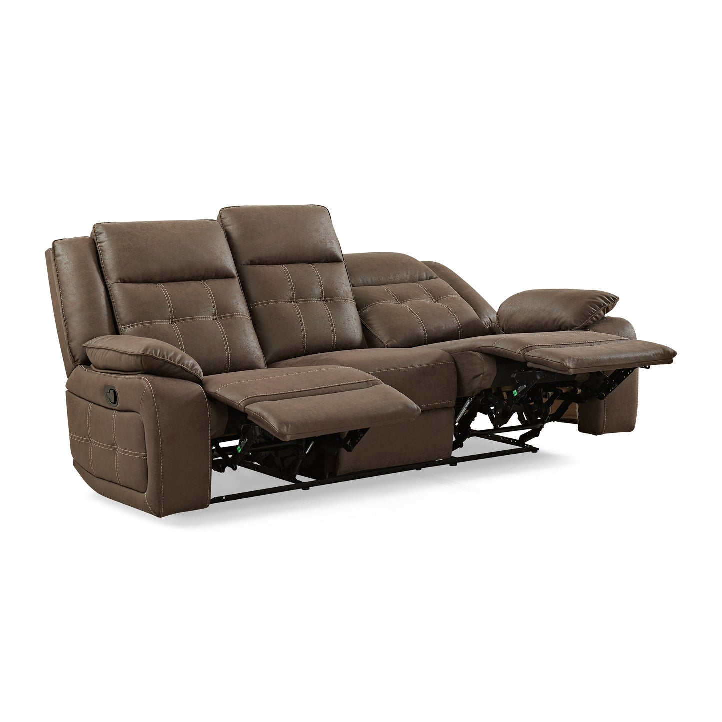 Lesley Transitional Manual Reclining Sofa, Brown