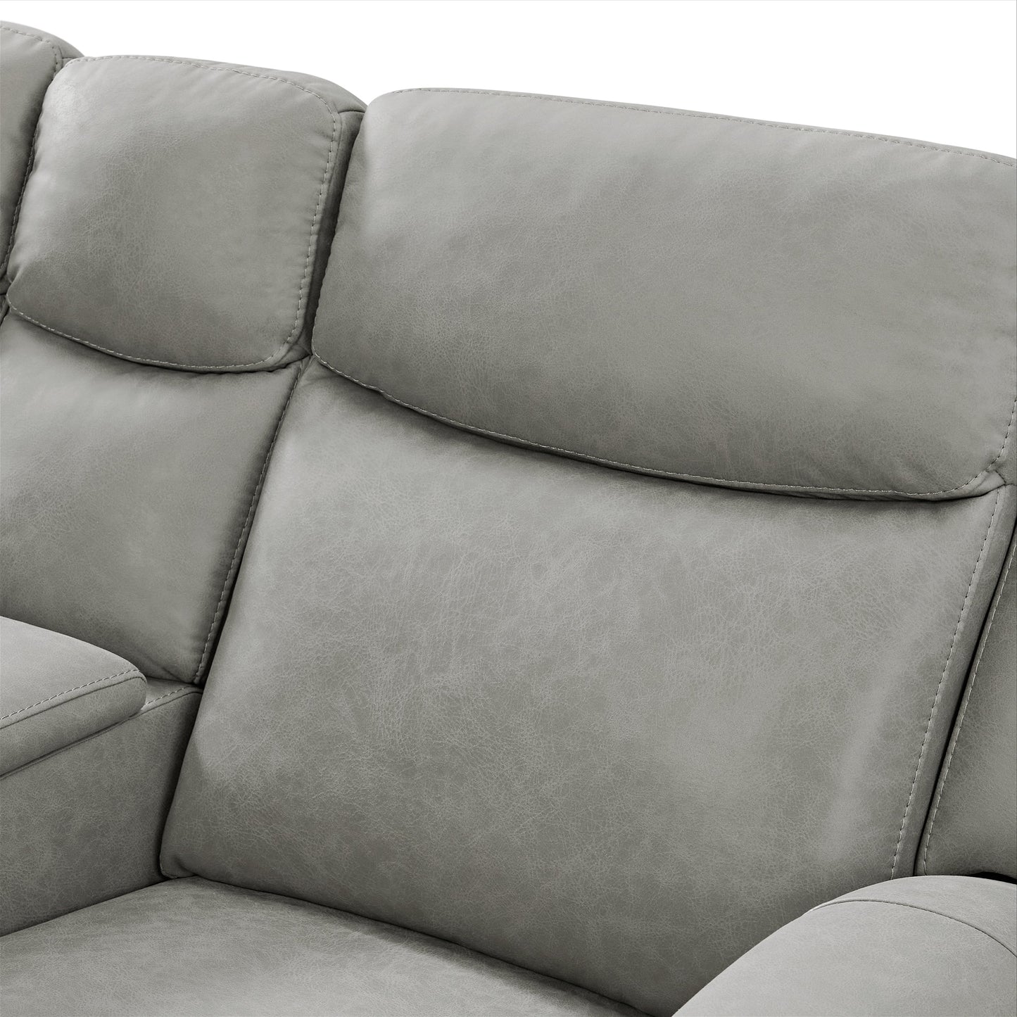 Wesley Transitional Manual Reclining Loveseat, with Cup holders, Gray