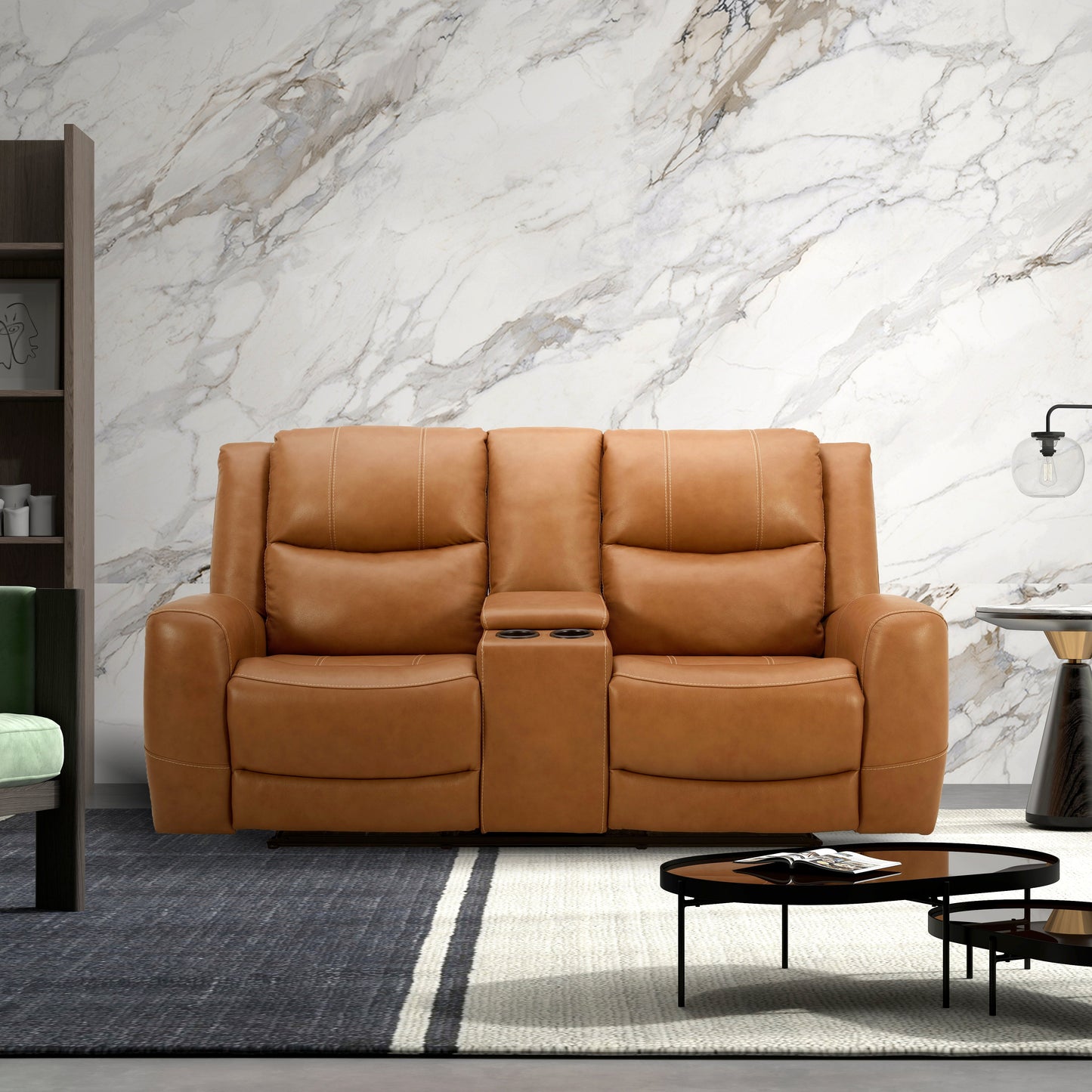 Roundhill Furniture Cozura Leather Power Recling Living Room Collection