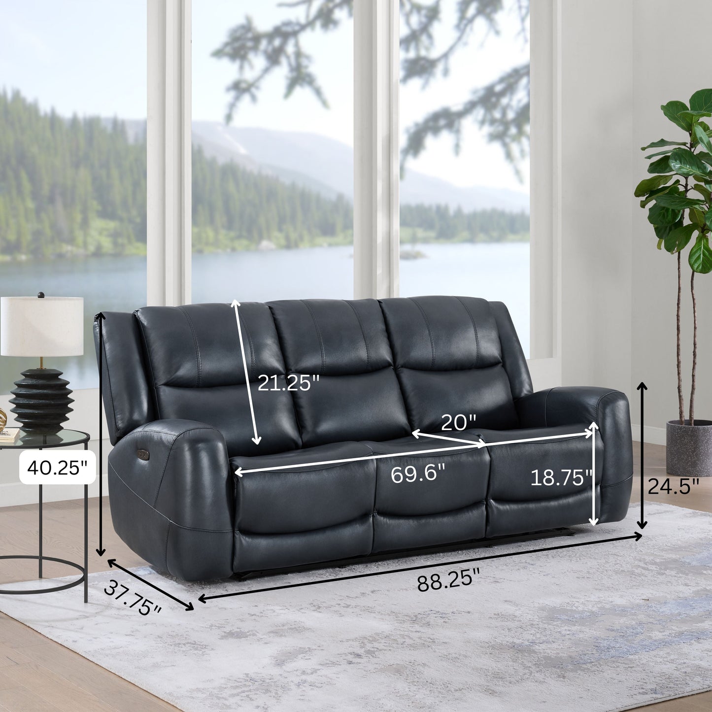 Roundhill Furniture Cozura Leather Power Recling Living Room Collection