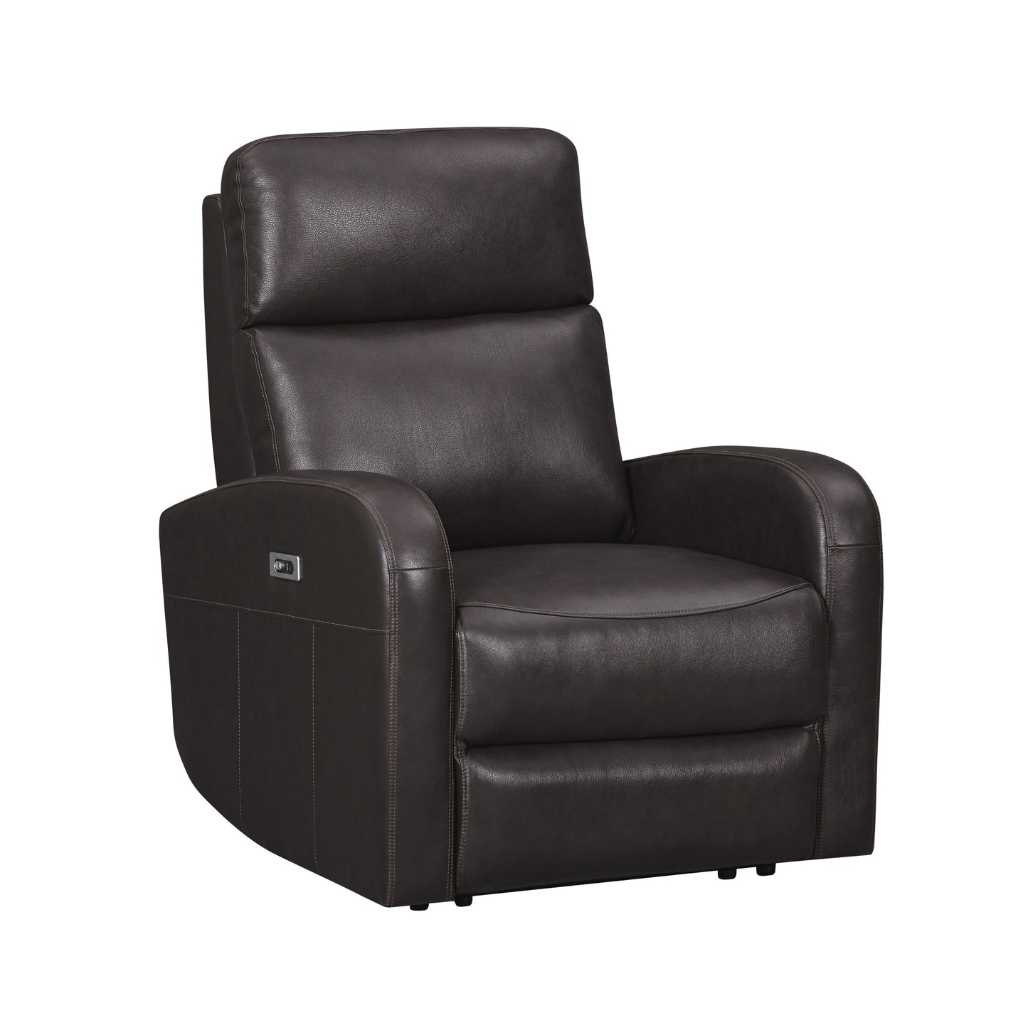 Roundhill Furniture Noah Leather Power Recliner Chair with Charging Port, One-Touch Electric Reclining Armchair