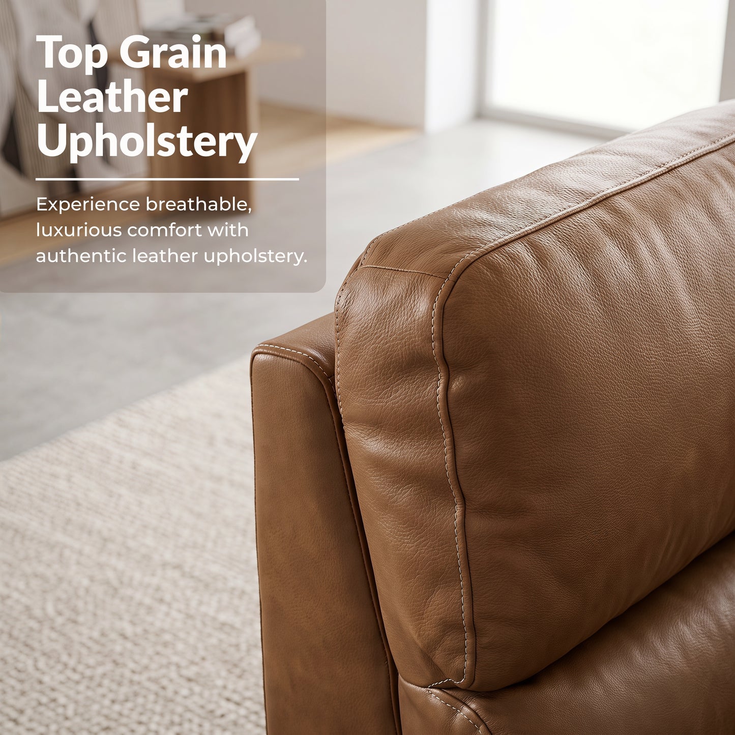 Roundhill Furniture Noah Leather Power Recliner Chair with Charging Port, One-Touch Electric Reclining Armchair