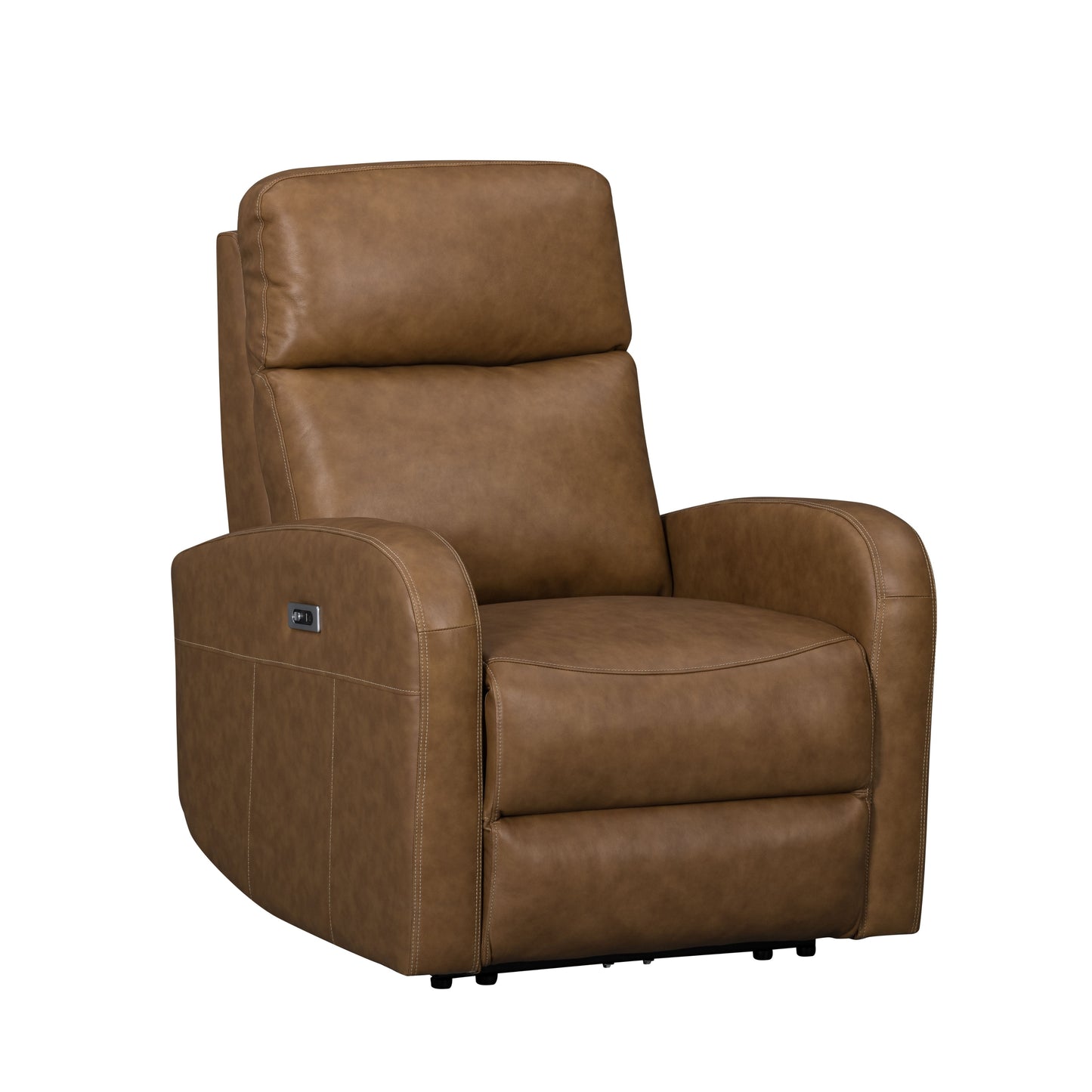 Roundhill Furniture Noah Leather Power Recliner Chair with Charging Port, One-Touch Electric Reclining Armchair