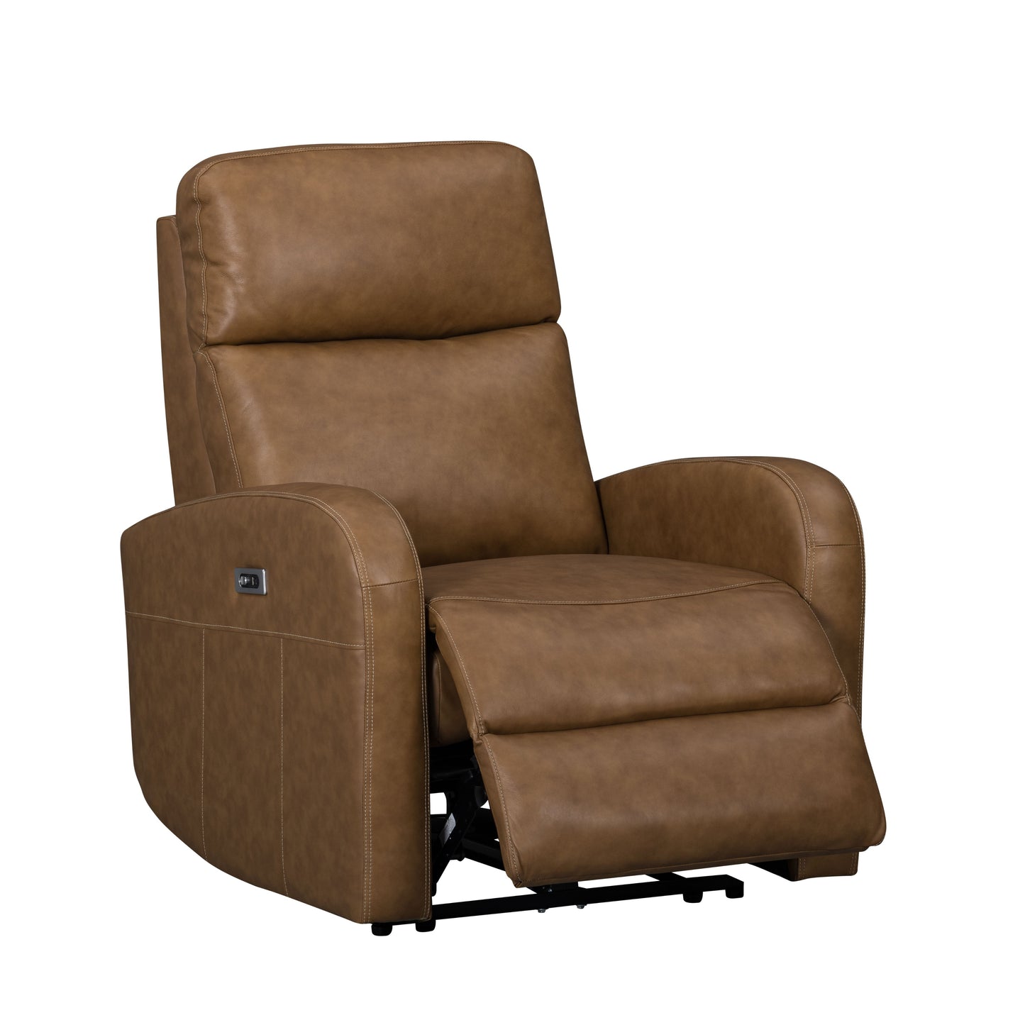 Roundhill Furniture Noah Leather Power Recliner Chair with Charging Port, One-Touch Electric Reclining Armchair