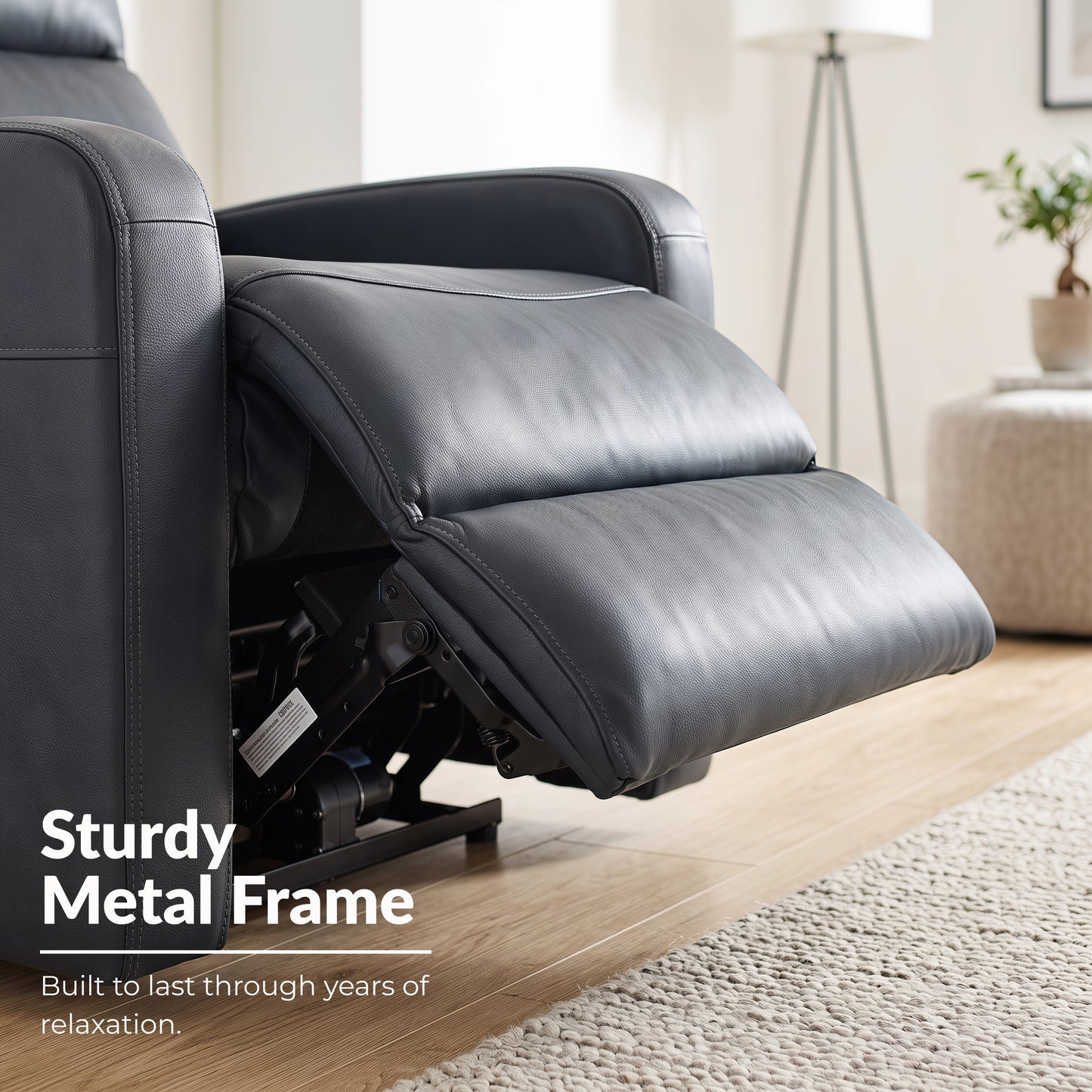Roundhill Furniture Noah Leather Power Recliner Chair with Charging Port, One-Touch Electric Reclining Armchair