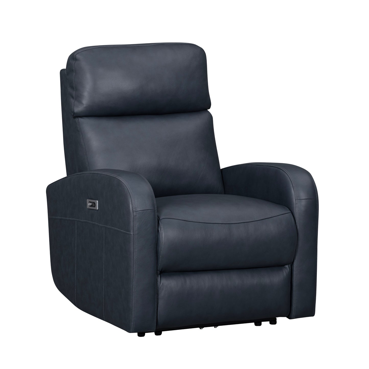 Roundhill Furniture Noah Leather Power Recliner Chair with Charging Port, One-Touch Electric Reclining Armchair