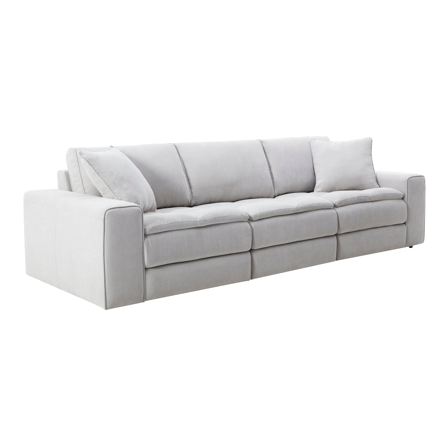 Breton Contemporary Fabric Tufted Sofa, Oyster