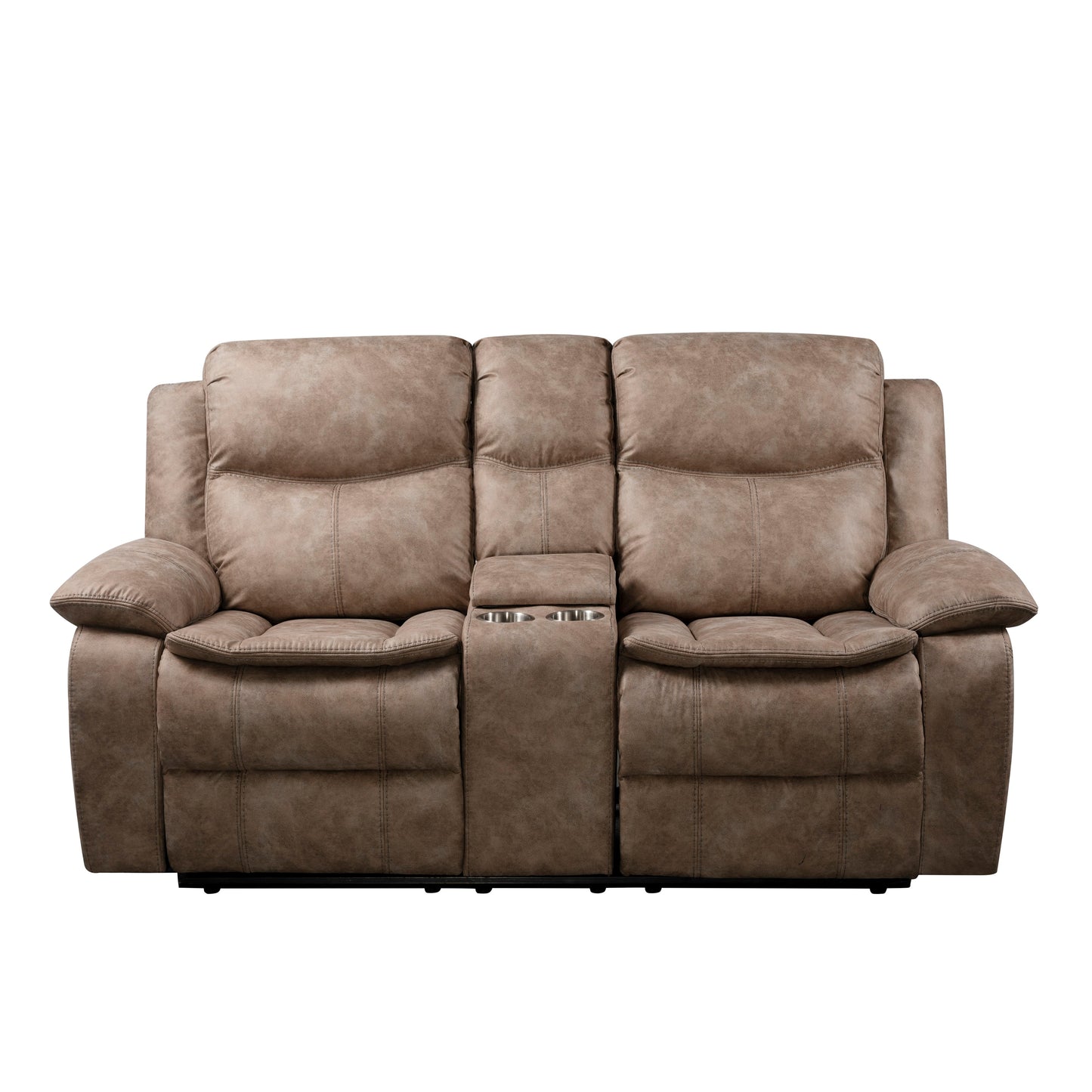 Ensley Faux Leather 3-Piece Reclining Living Room Collection, Sand