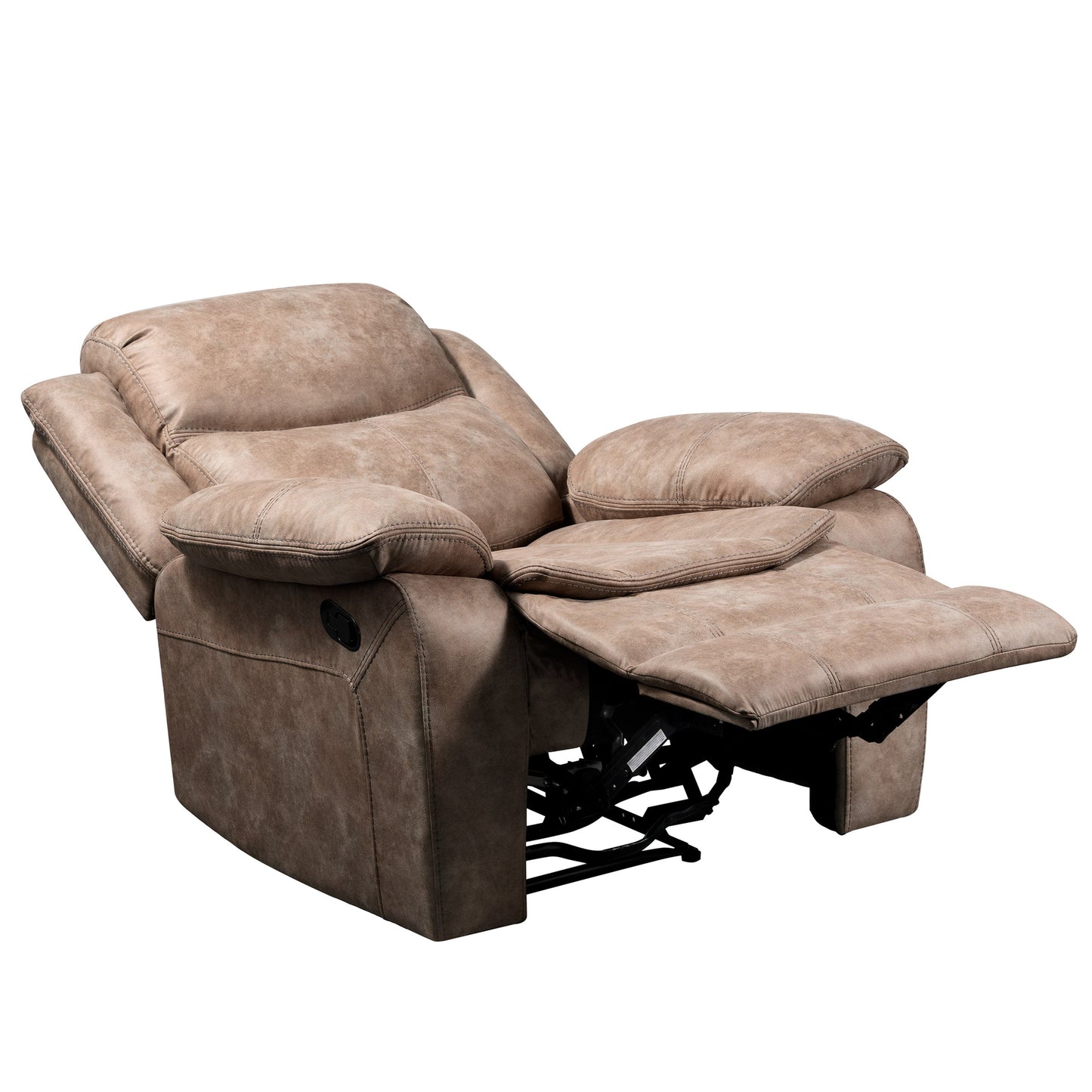 Ensley Faux Leather 3-Piece Reclining Living Room Collection, Sand