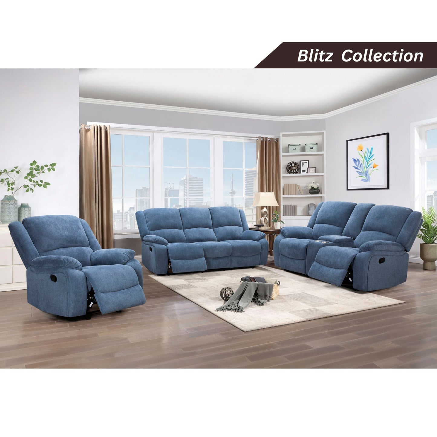 Roundhill Furniture Blitz Transitional Manual Recliner