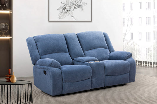 Roundhill Furniture Blitz Transitional Manual Reclining Loveseat, with Cup holders