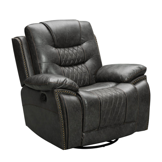 Kovel Faux Leather Recliner in Outlaw Steel