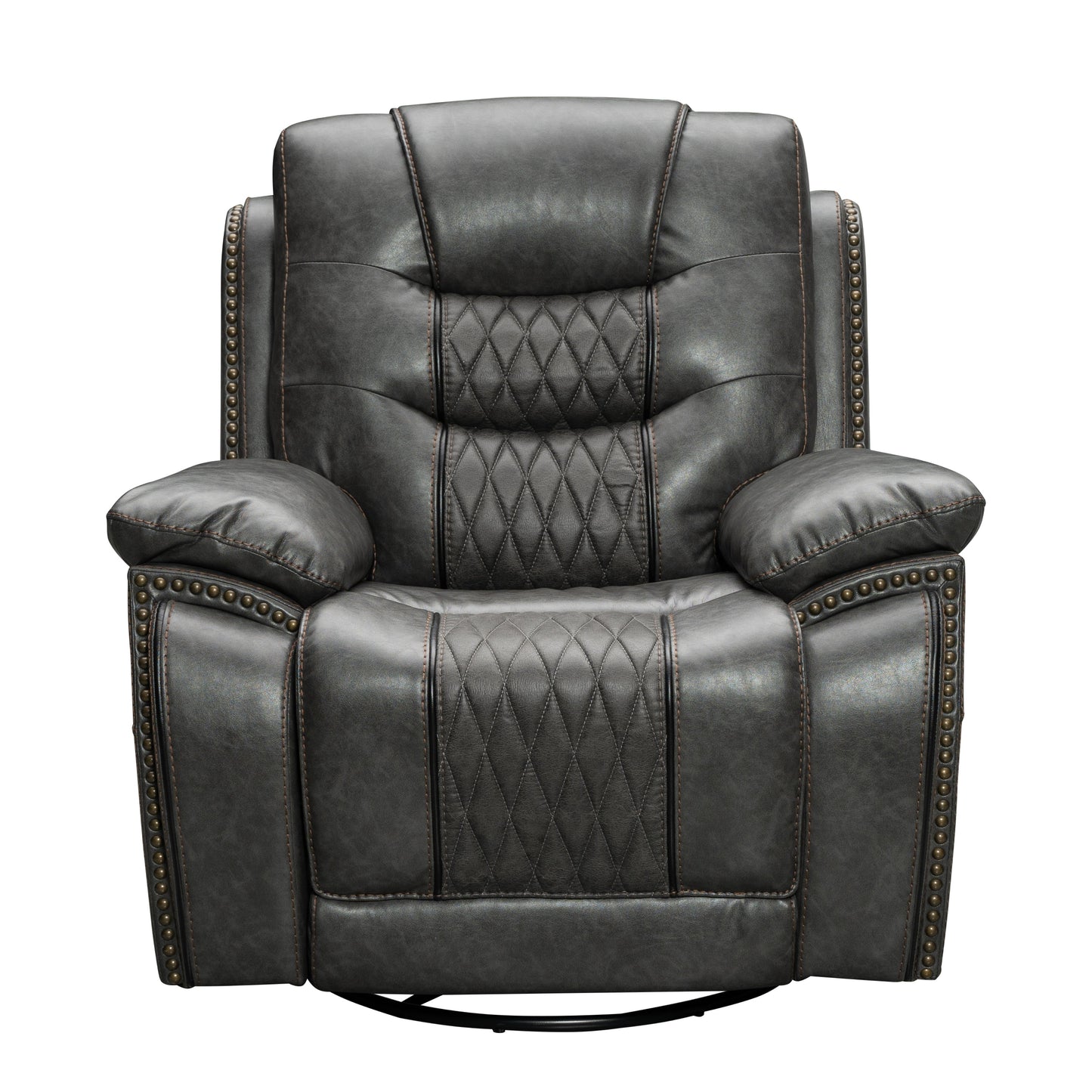 Kovel Faux Leather Recliner in Outlaw Steel