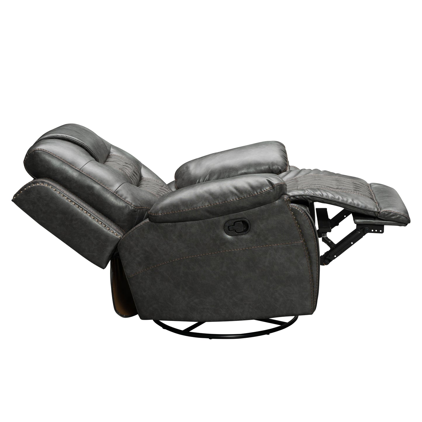 Kovel Faux Leather Recliner in Outlaw Steel