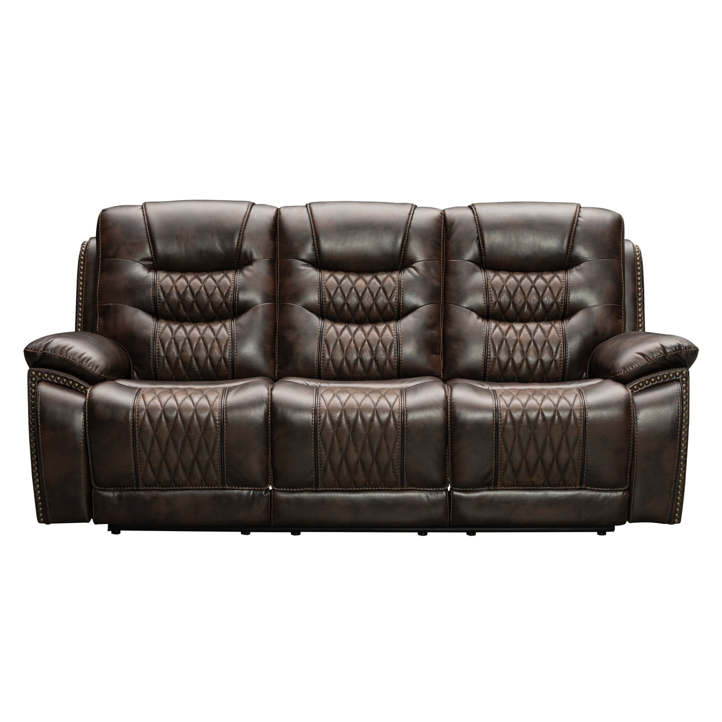 Kovel Faux Leather Reclining Loveseat with USB Port and Storage Console, Brown